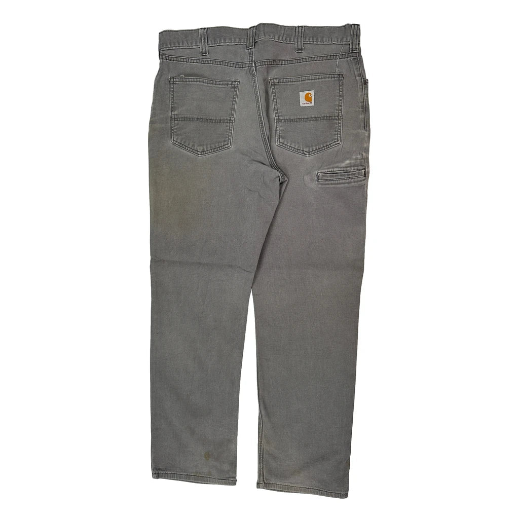 Buy Carhartt Carpenter Trousers - 35W 32L Grey Cotton Blend Refurbished - $73.69 Carhartt Carpenter Trousers - 35W 32L Grey Cotton Blend Refurbished - Thrifted (note: this is a term often used to describe second- refurbished available on Cerqular