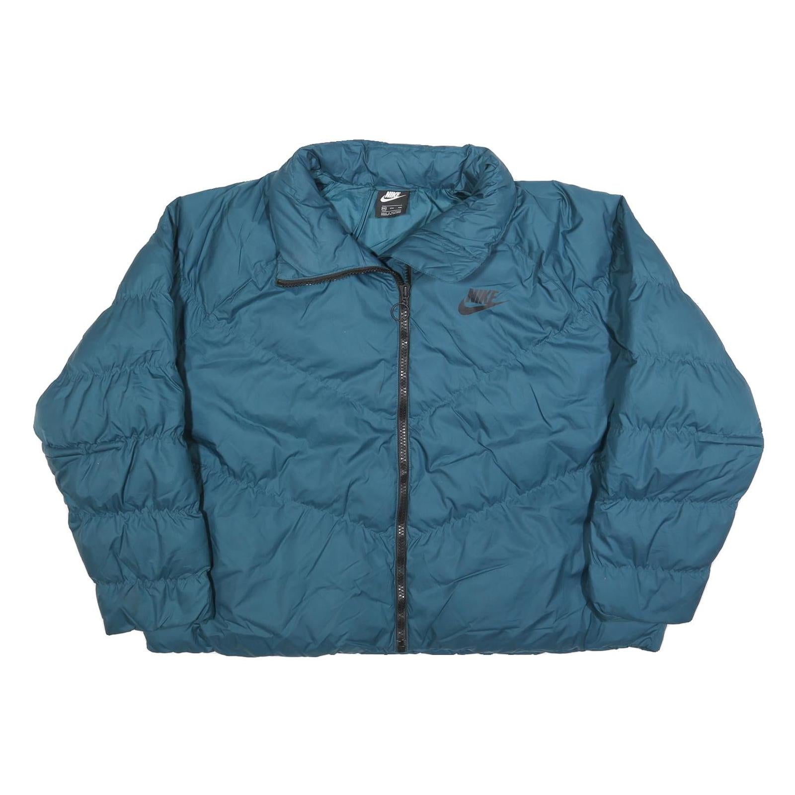 NIKE Womens Blue Zip Jacket 2XL Polyester Blend Puffer Warm Casual Refurbished - N/A refurbished available on Cerqular