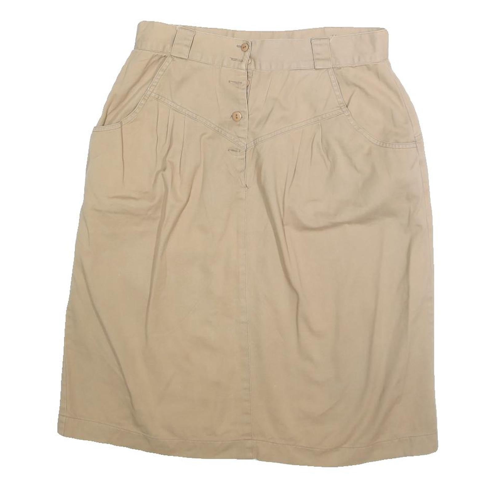 PERSONAL IMAGE Womens Beige Casual Straight Knee Length Cotton Blend Skirt M Refurbished - N/A refurbished available on Cerqular