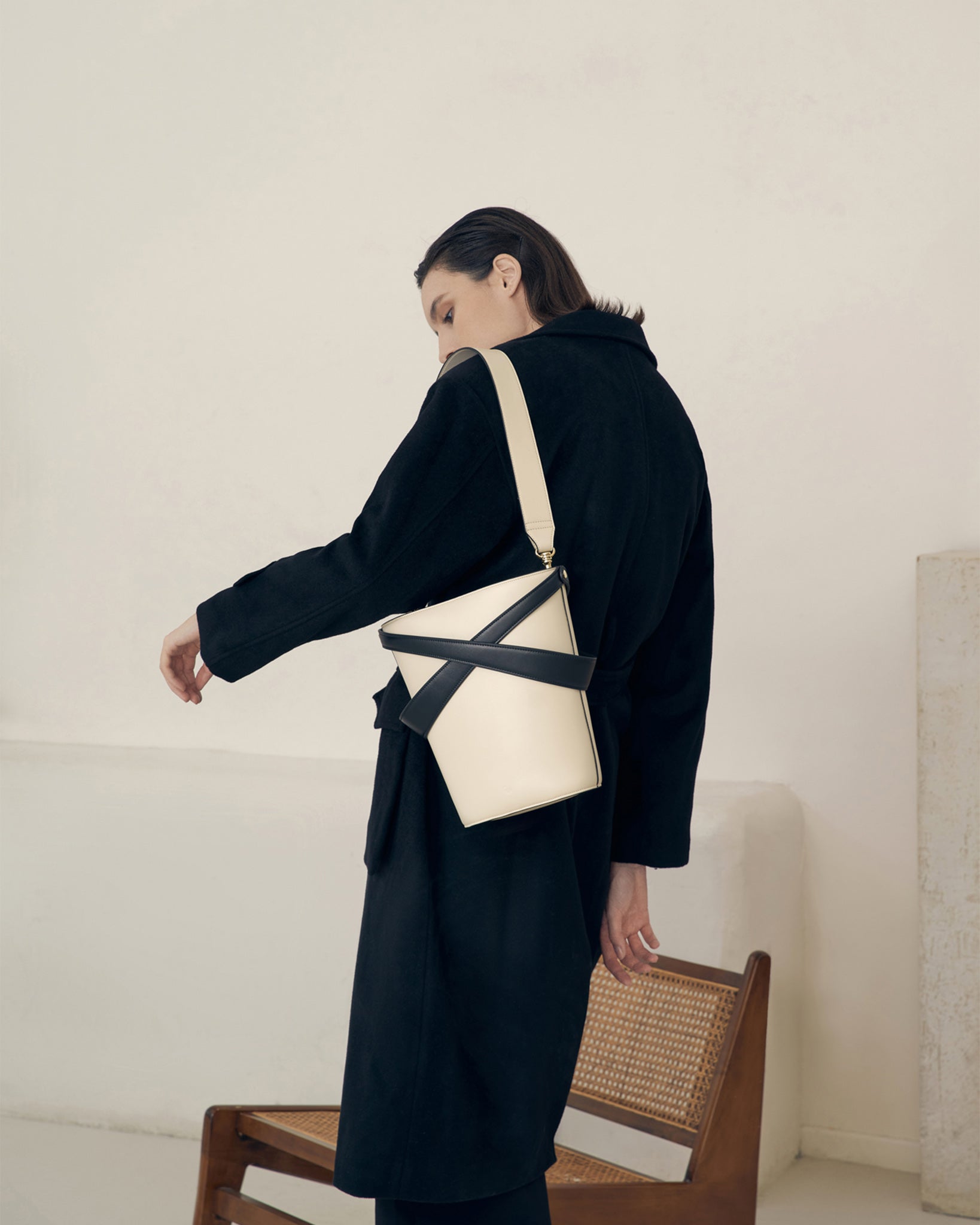Cage Bucket Bag | Color: Black x Oat Refurbished - ONE (assuming it refers to the brand "ONE") refurbished available on Cerqular