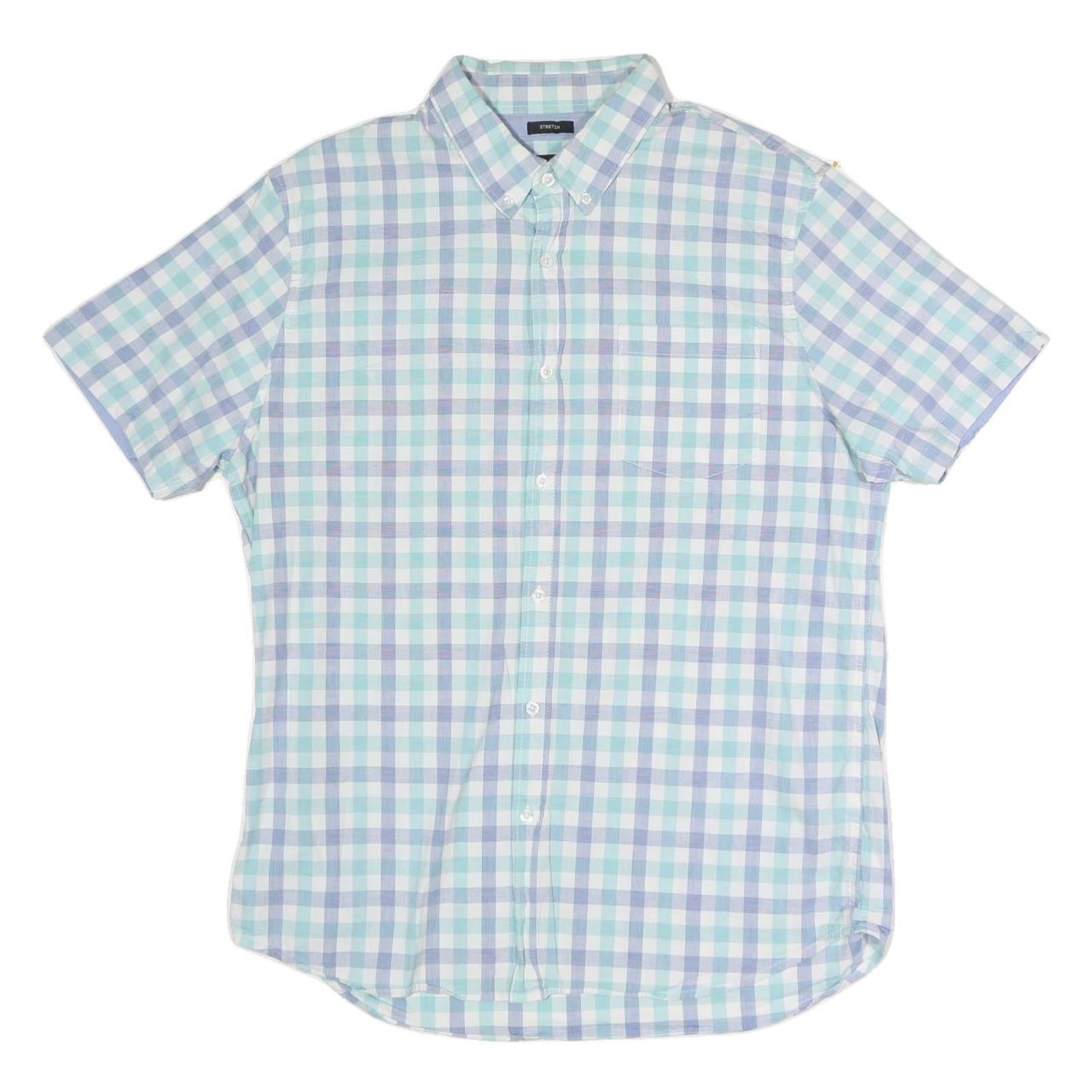 LEE Mens Blue & Green Checked Short Sleeve Shirt XL Casual Cotton Blend Refurbished - N/A refurbished available on Cerqular
