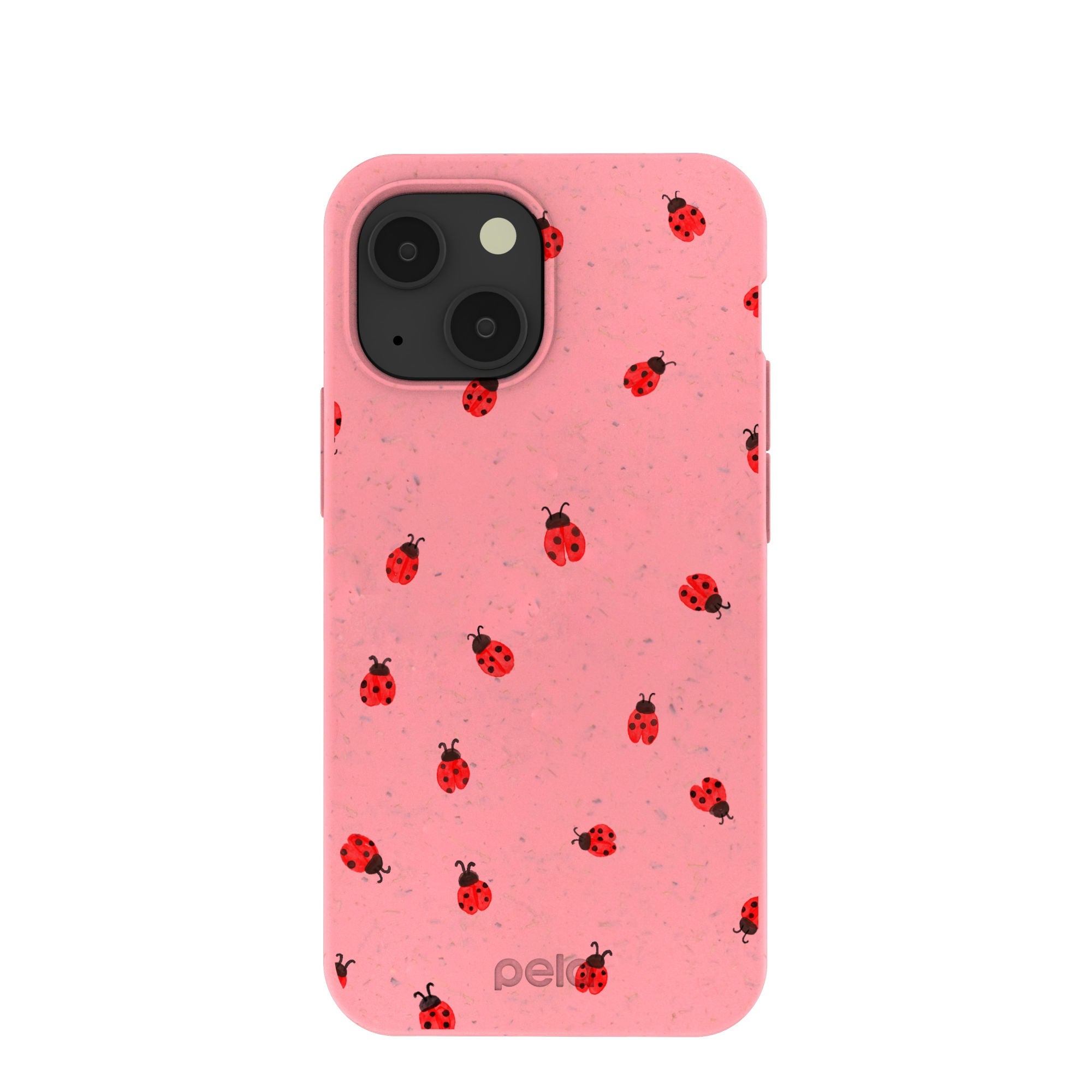 Bubblegum Pink Rosy Ladybug iPhone 13 Mini Case Refurbished - Pela Case refurbished available on Cerqular