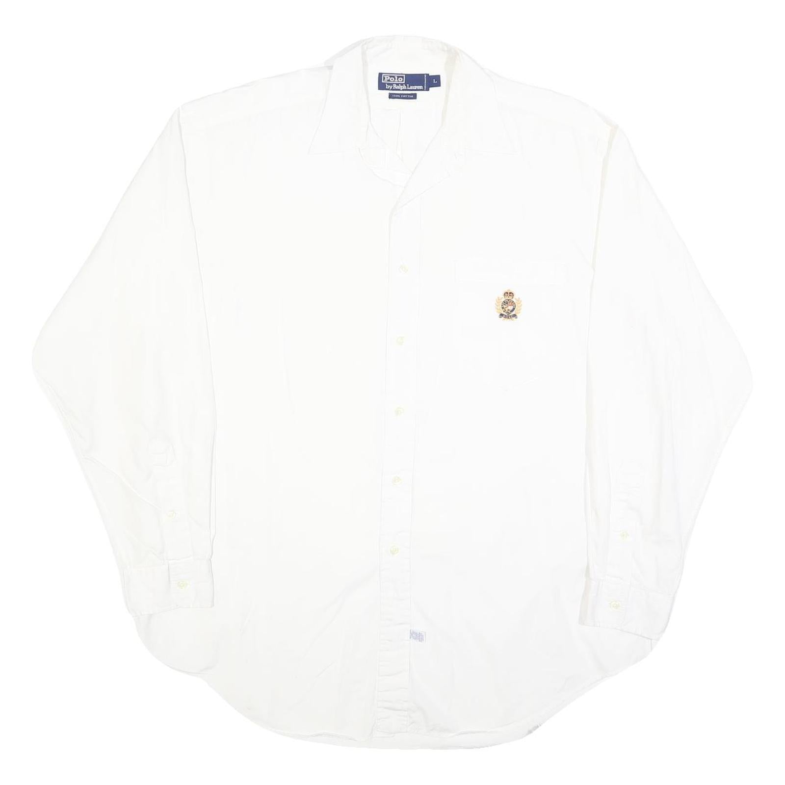 Buy POLO RALPH LAUREN Mens White Shirt L Embroidered Crest Classic Cotton Blend Refurbished - $29.89 POLO RALPH LAUREN Mens White Shirt L Embroidered Crest Classic Cotton Blend Refurbished - N/A refurbished available on Cerqular