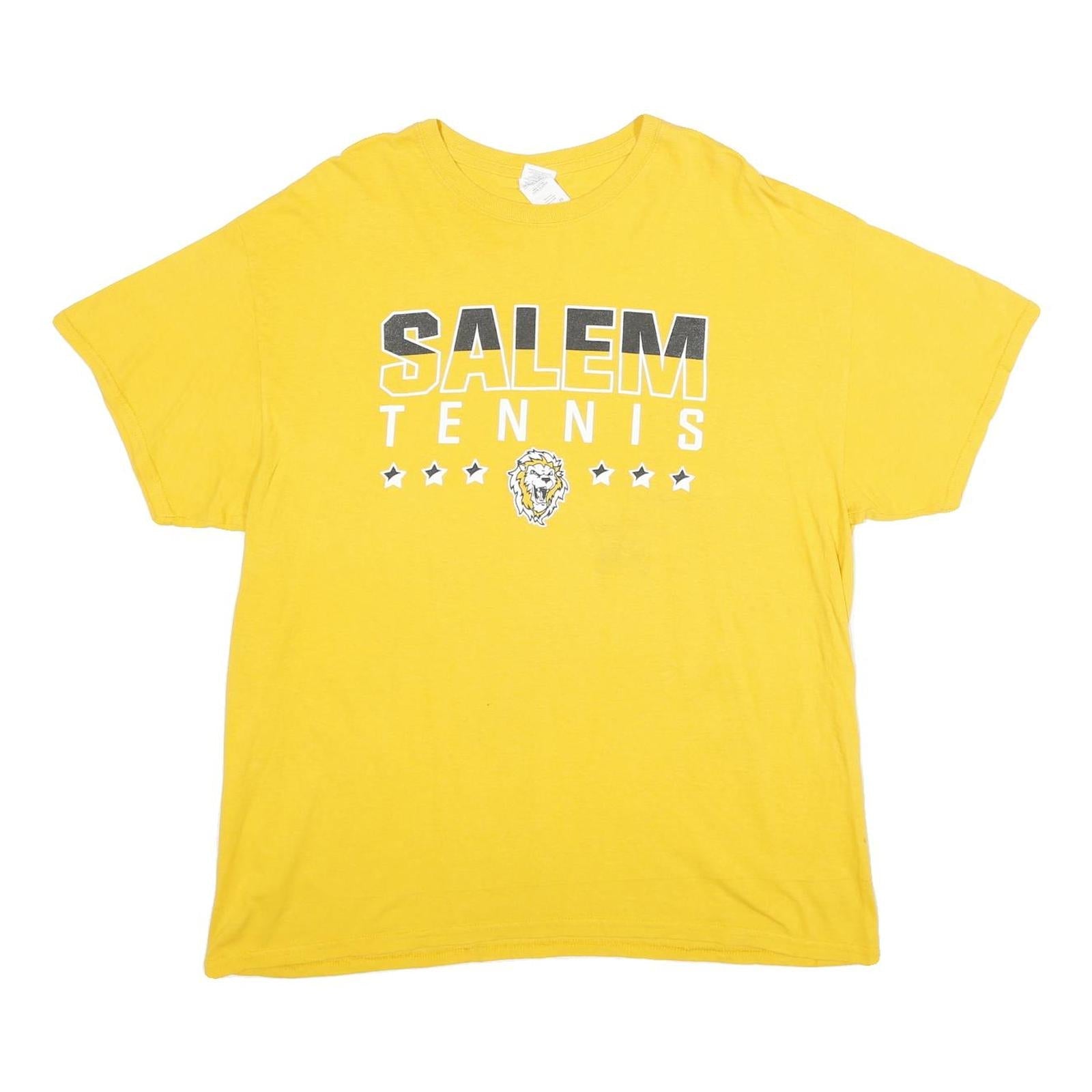 GILDAN Mens Yellow Salem Tennis Graphic T-Shirt XL Short Sleeve Crew Neck Refurbished - N/A refurbished available on Cerqular