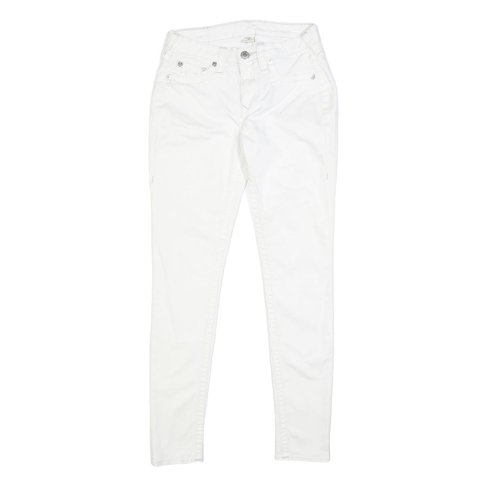 TRUE RELIGION Womens Slim White Jeans Denim W27 L30 Stylish Comfort Zip Closure Refurbished - N/A refurbished available on Cerqular