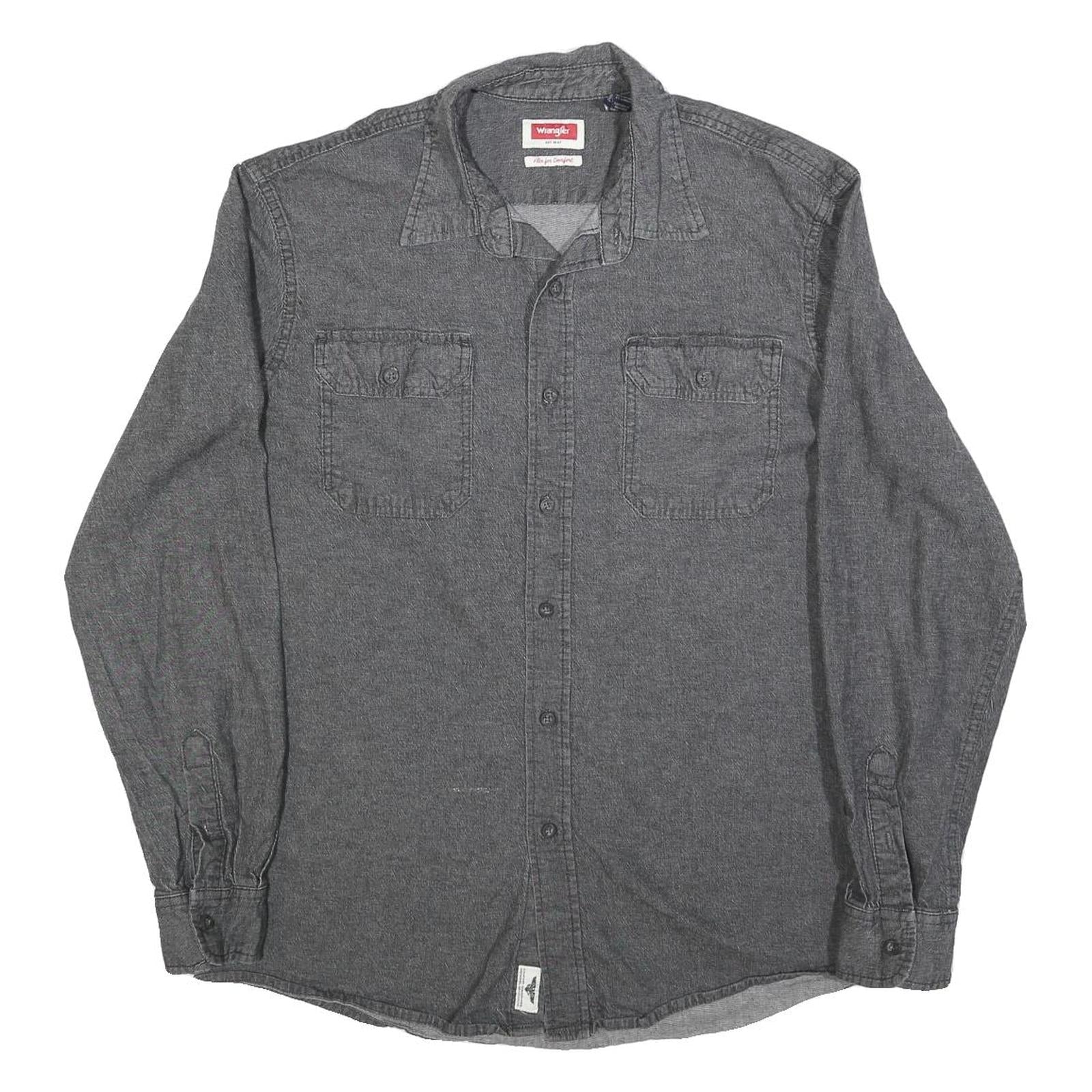 Buy WRANGLER Mens Grey Cotton Blend Shirt L Casual Long Sleeve Button Front Refurbished - $33.79 WRANGLER Mens Grey Cotton Blend Shirt L Casual Long Sleeve Button Front Refurbished - N/A refurbished available on Cerqular