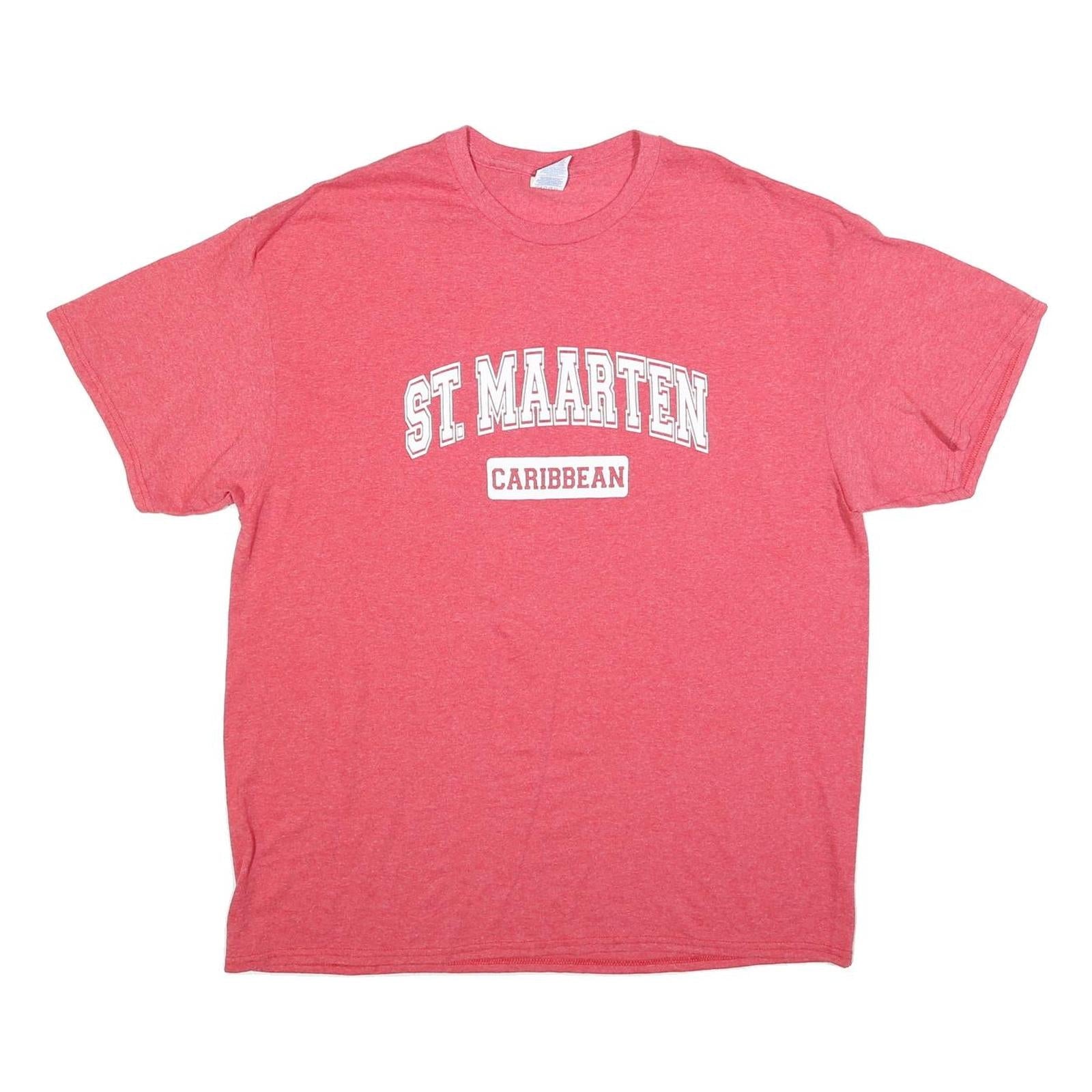 DELTA Mens Red St Maarten Caribbean T-Shirt XL Short Sleeve Crew Neck Casual Refurbished - N/A refurbished available on Cerqular