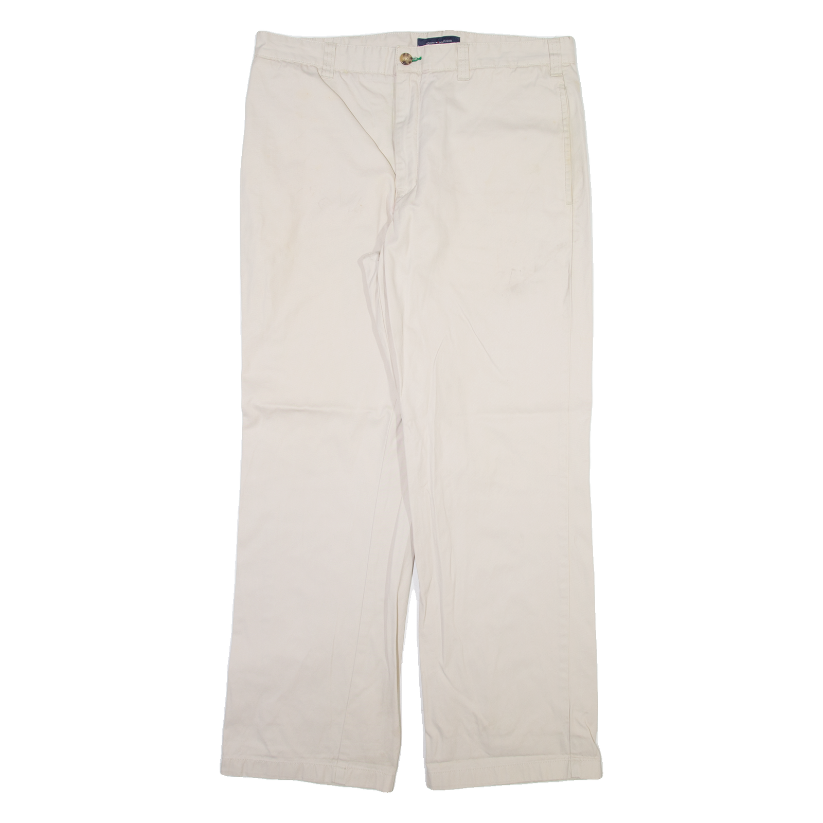TOMMY HILFIGER Mens Trousers Beige Regular Straight W36 L31 Refurbished - N/A refurbished available on Cerqular
