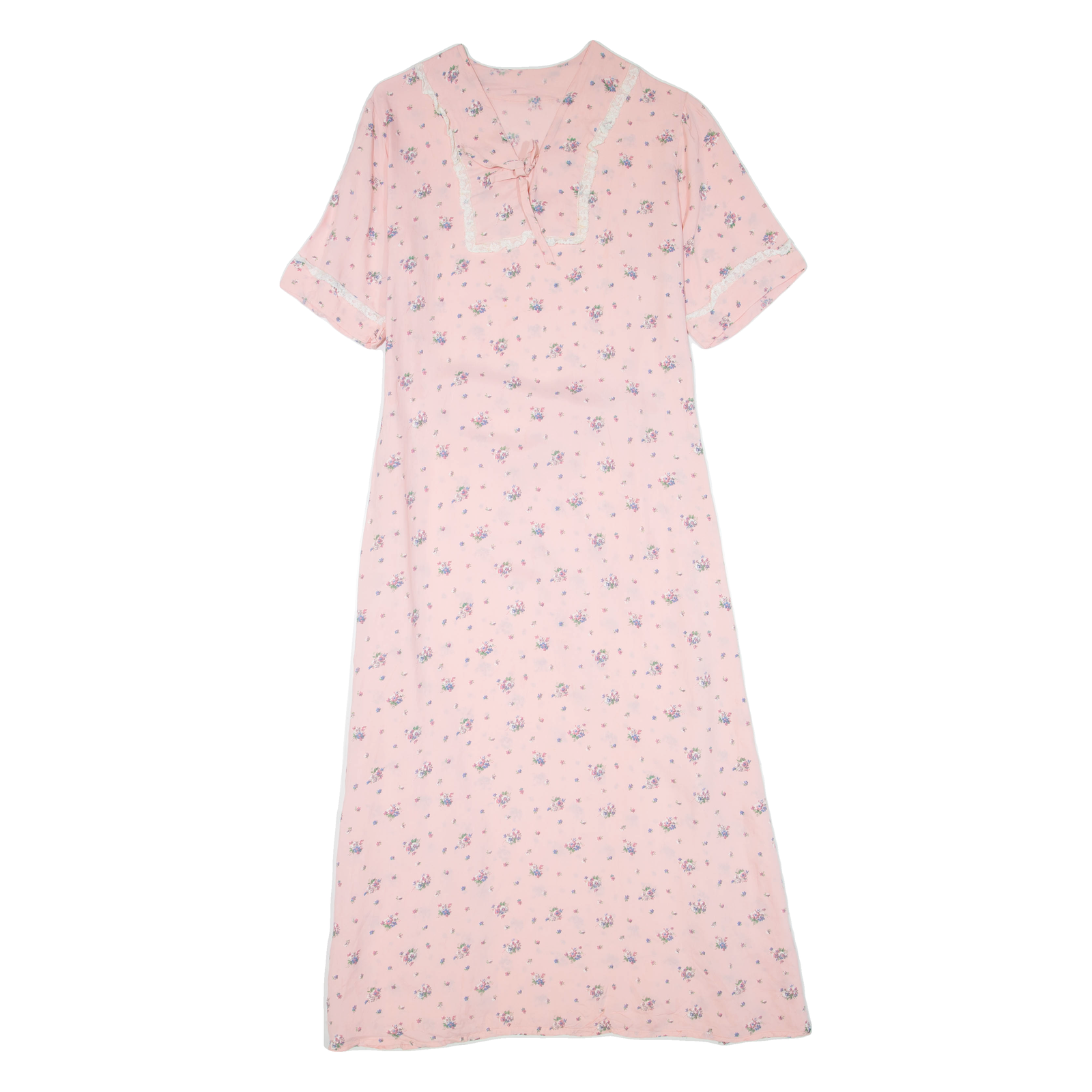 Womens Day Dress Pink Floral Short Sleeve Midi L Refurbished - N/A refurbished available on Cerqular
