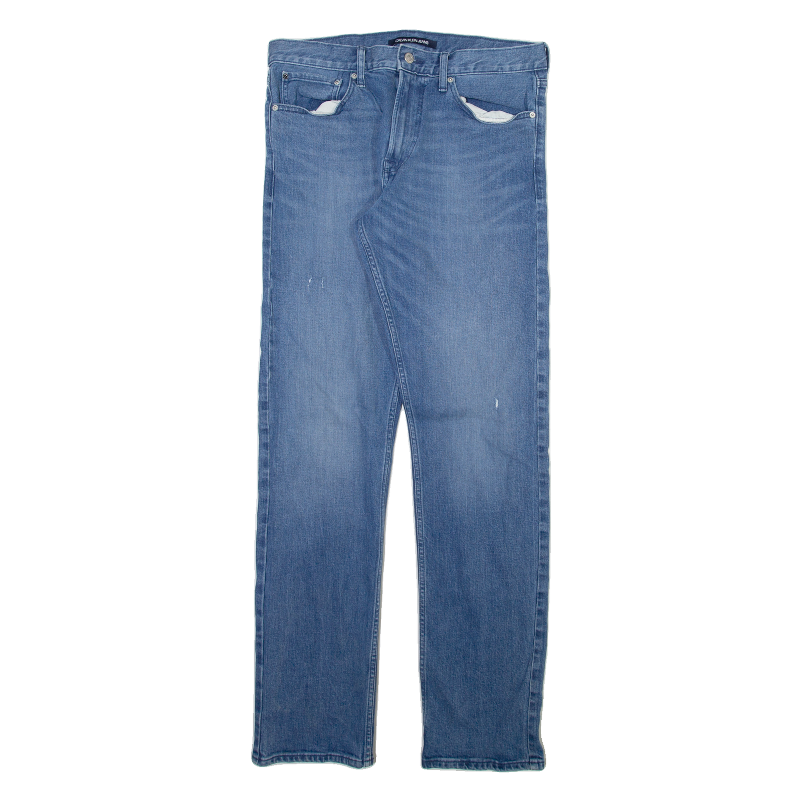CALVIN KLEIN JEANS Mens Jeans Blue Regular Straight W32 L34 Refurbished - N/A refurbished available on Cerqular