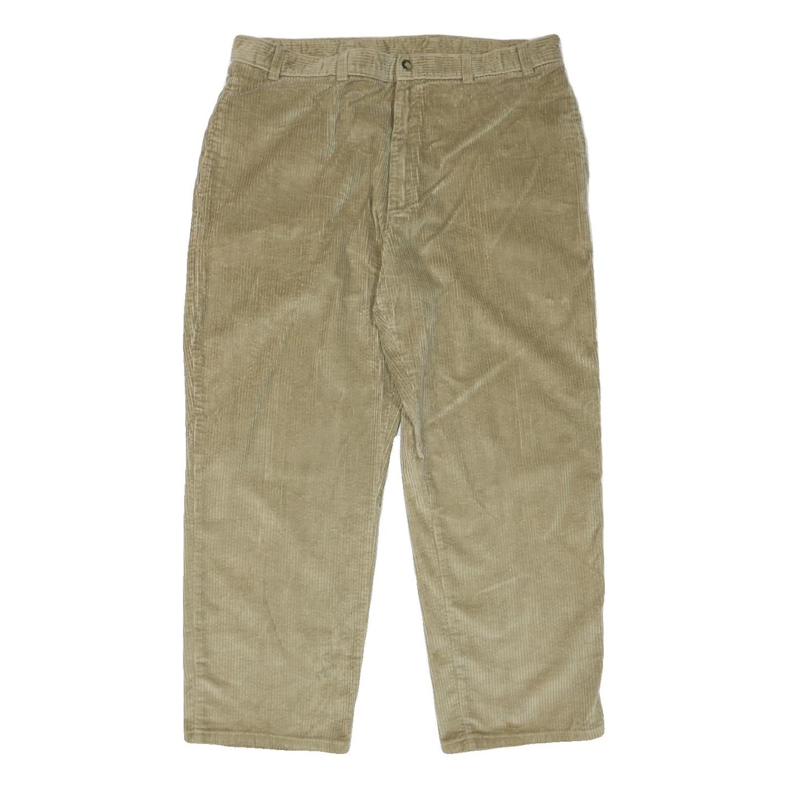 Mens Beige Cotton Blend Regular Fit Straight Leg Trousers W38 L28 Casual Refurbished - N/A refurbished available on Cerqular