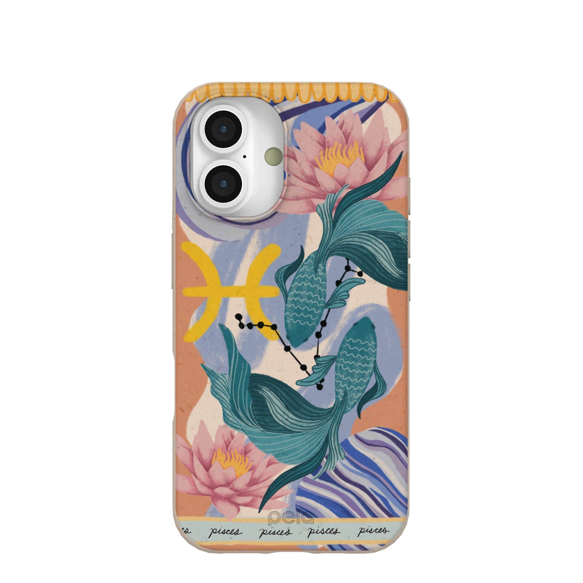 Seashell Pisces Fish iPhone 16 Case Refurbished - Pela Case refurbished available on Cerqular