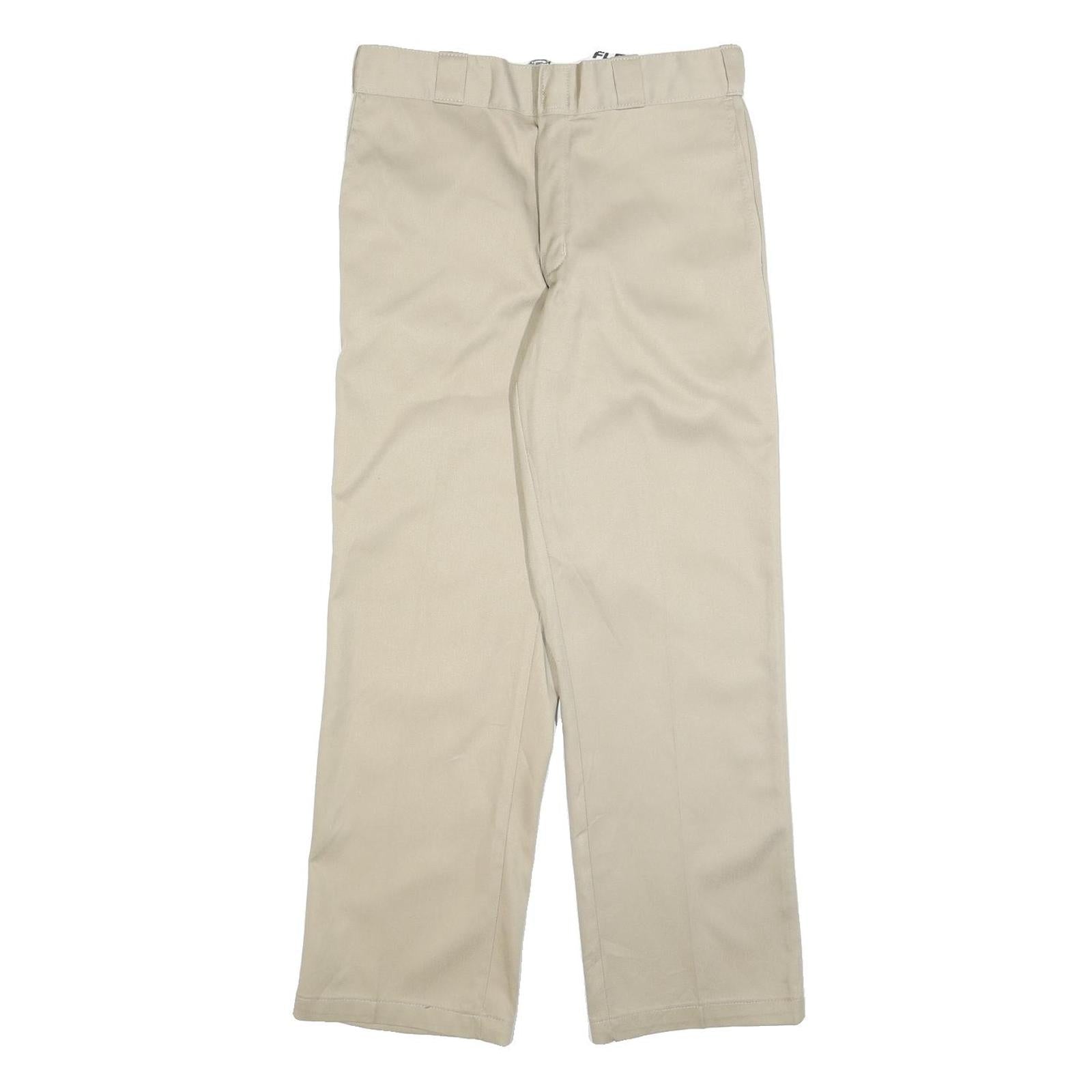 DICKIES Mens Cotton Blend Beige Regular Fit Straight Leg Trousers W32 L30 Refurbished - N/A refurbished available on Cerqular