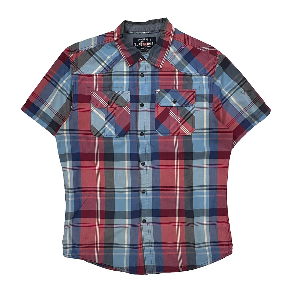 Buy Ecko Unltd Checked Short Sleeve Shirt - Large Multicoloured Cotton Refurbished - $49.57 Ecko Unltd Checked Short Sleeve Shirt - Large Multicoloured Cotton Refurbished - Thrifted (note: this is a term often used to describe second- refurbished available on Cerqular