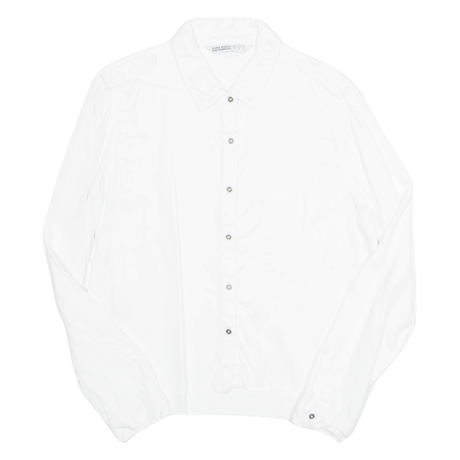 ZARA BASIC Womens Shirt White Collared Long Sleeve M Refurbished - N/A refurbished available on Cerqular
