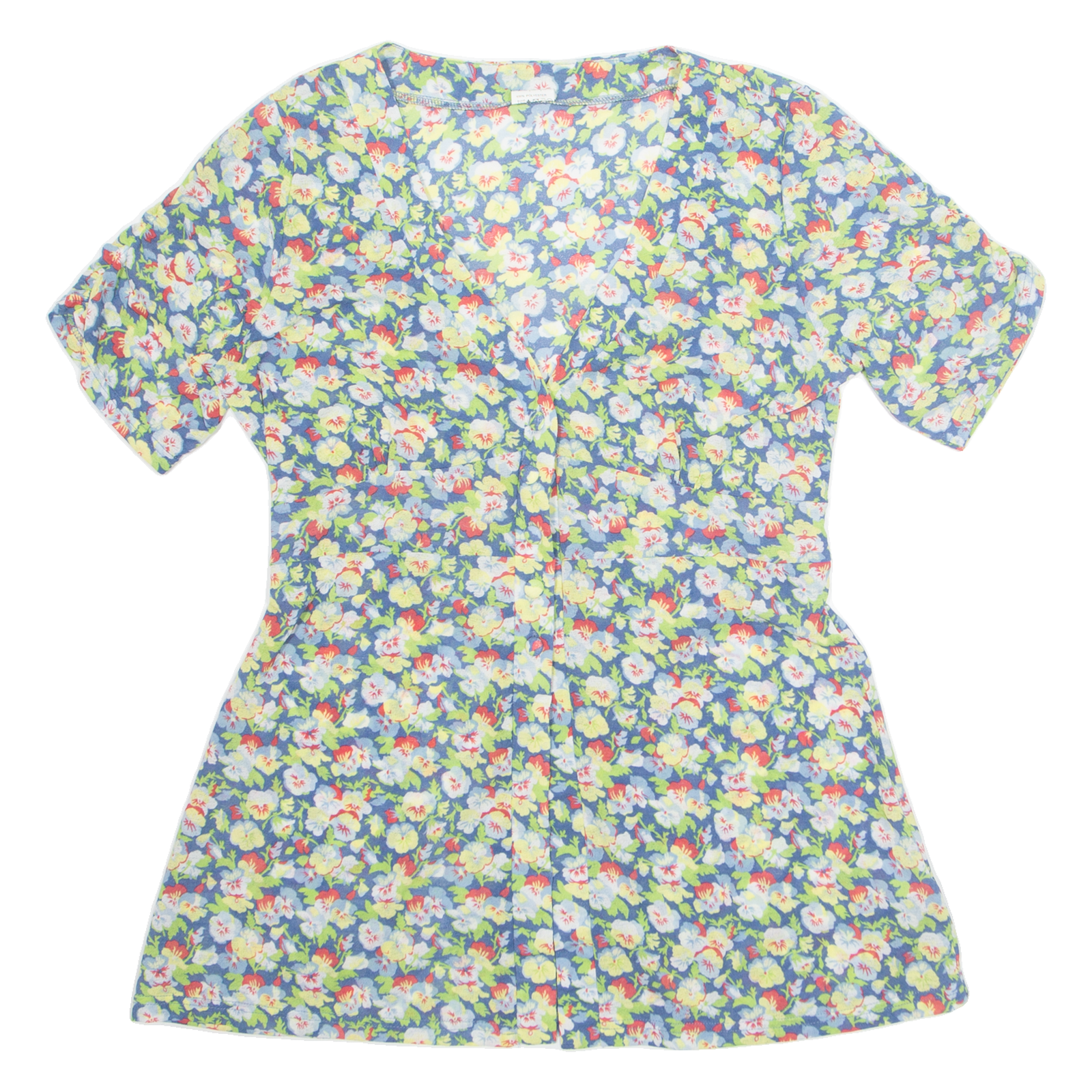 Belted Womens Printed Blouse Green V-Neck Floral UK 16 Refurbished - N/A refurbished available on Cerqular