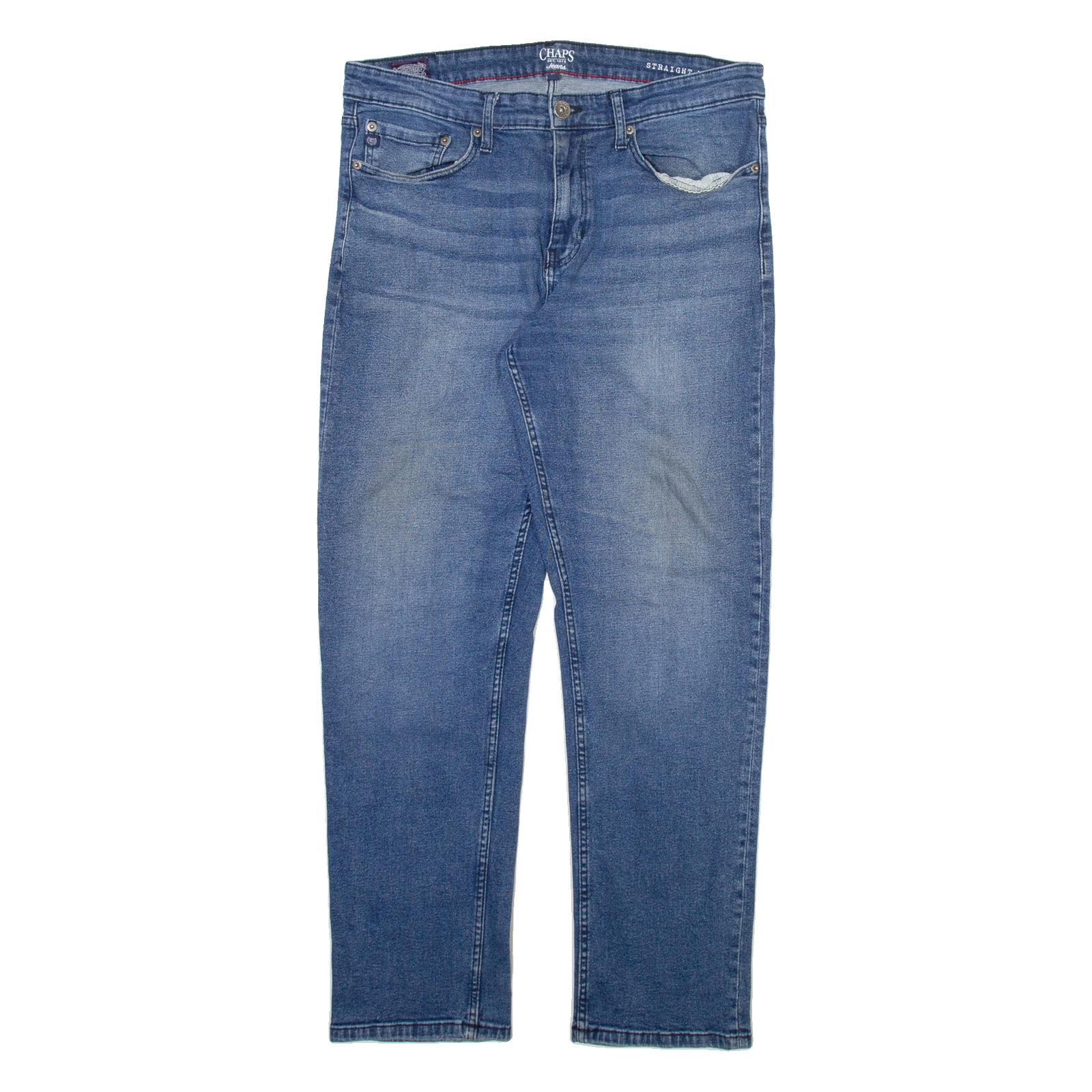 CHAPS Mens Jeans Blue Regular Straight Stone Wash W36 L32 Refurbished - N/A refurbished available on Cerqular