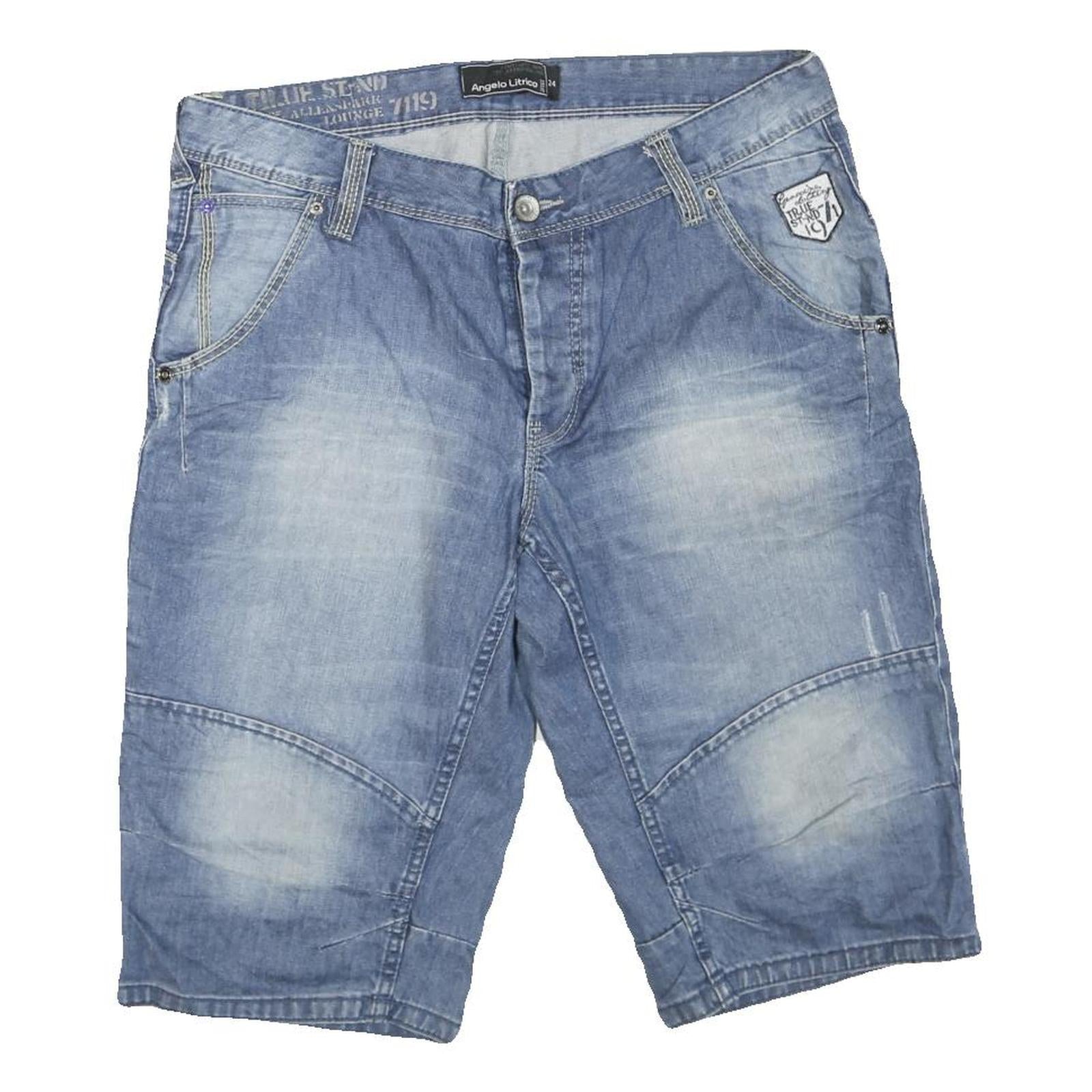 ANGELO LITRICO Mens Shorts Blue Denim Casual L W36 Relaxed Fit Cotton Blend Refurbished - N/A refurbished available on Cerqular