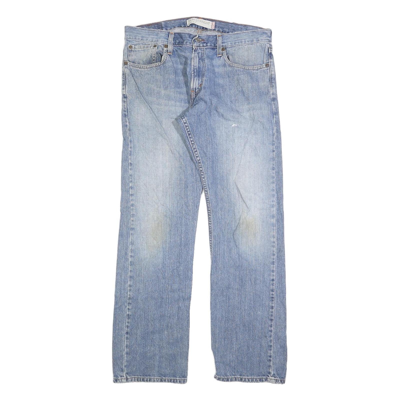 LEVI'S 514 Slim Mens Jeans Blue Slim Straight Denim Medium W34 L32 Classic Zip Refurbished - N/A refurbished available on Cerqular