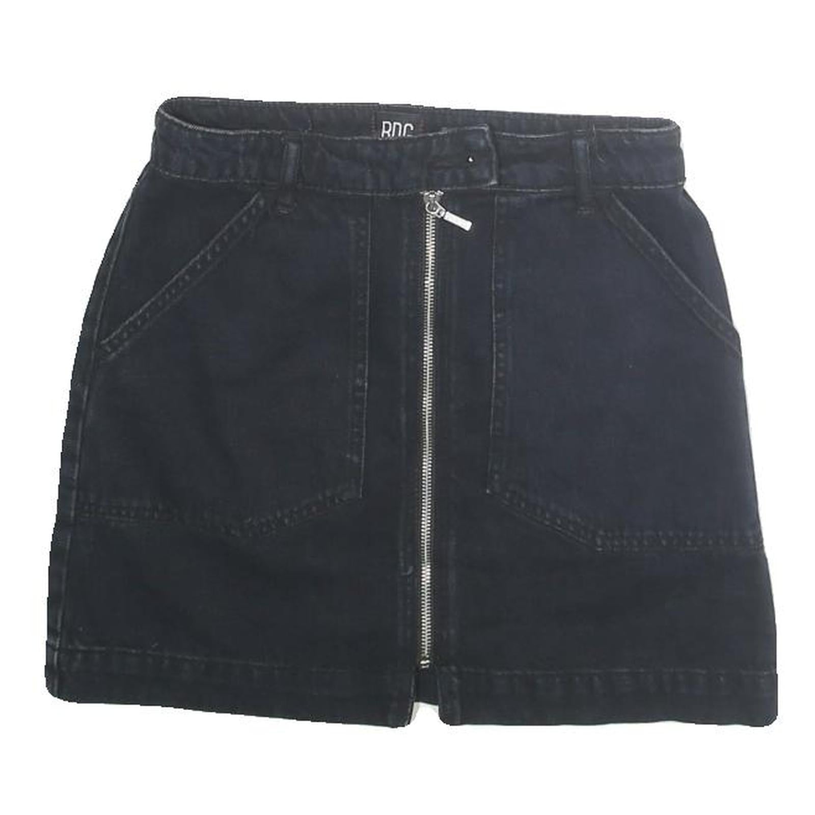 BDG Womens Black Cotton Mini Skirt Zip Front Casual Pocket Design Size S Refurbished - N/A refurbished available on Cerqular