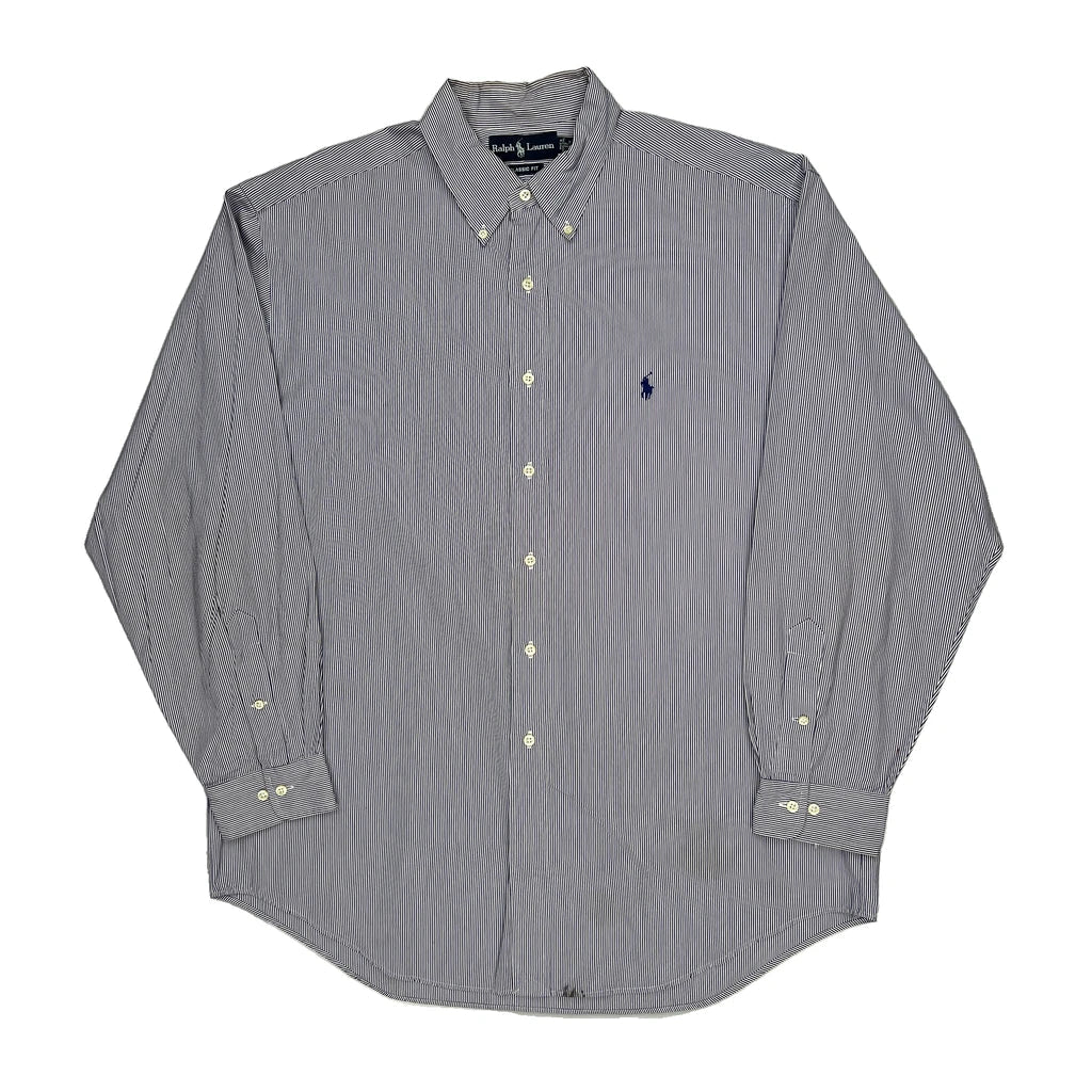 Ralph Lauren Shirt - XL Blue Cotton Refurbished - Thrifted (note: this is a term often used to describe second- refurbished available on Cerqular