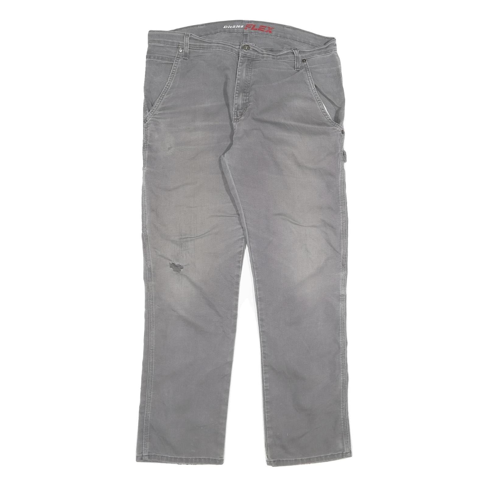 DICKIES Mens Regular Fit Grey Denim Jeans W36 L34 Zip Cotton Blend Workwear Refurbished - N/A refurbished available on Cerqular