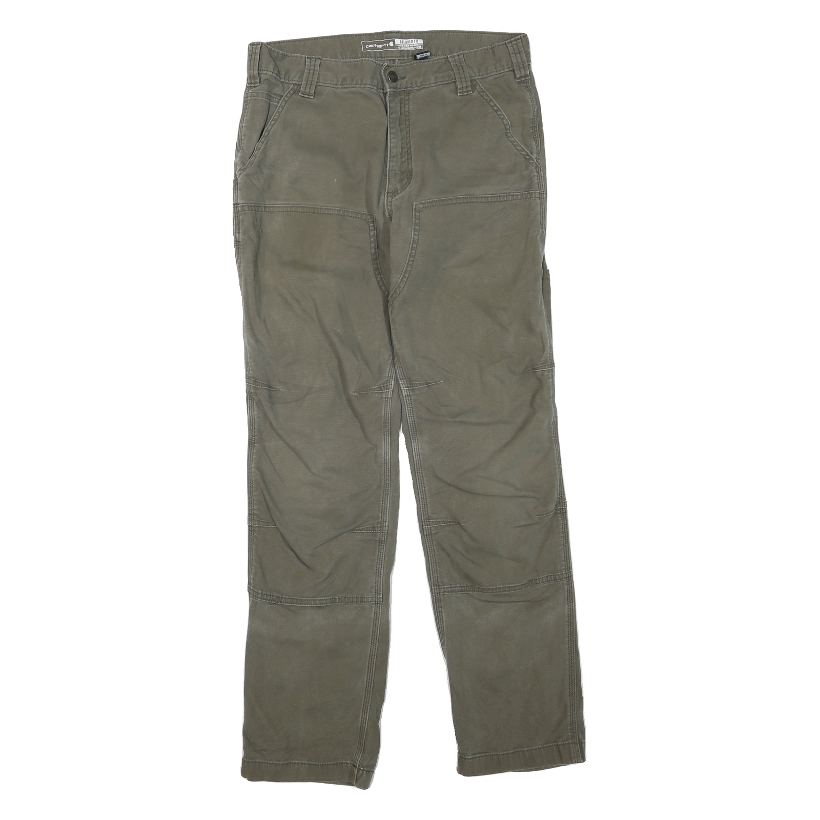 CARHARTT Mens Cotton Blend Relaxed Green W31 L32 Workwear Trousers Zip Closure Refurbished - N/A refurbished available on Cerqular