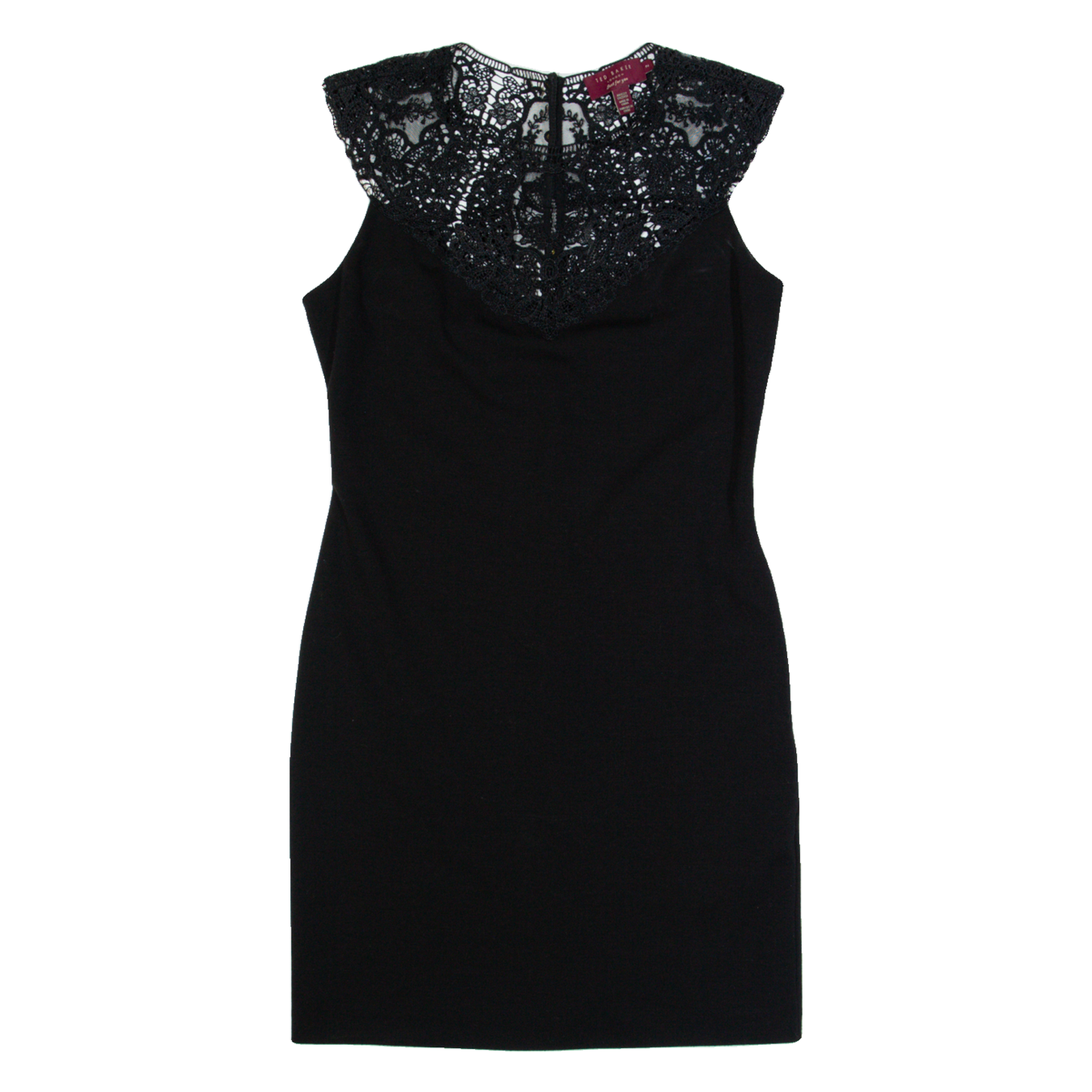TED BAKER Womens Bodycon Dress Black Sleeveless Knee Length S Refurbished - N/A refurbished available on Cerqular
