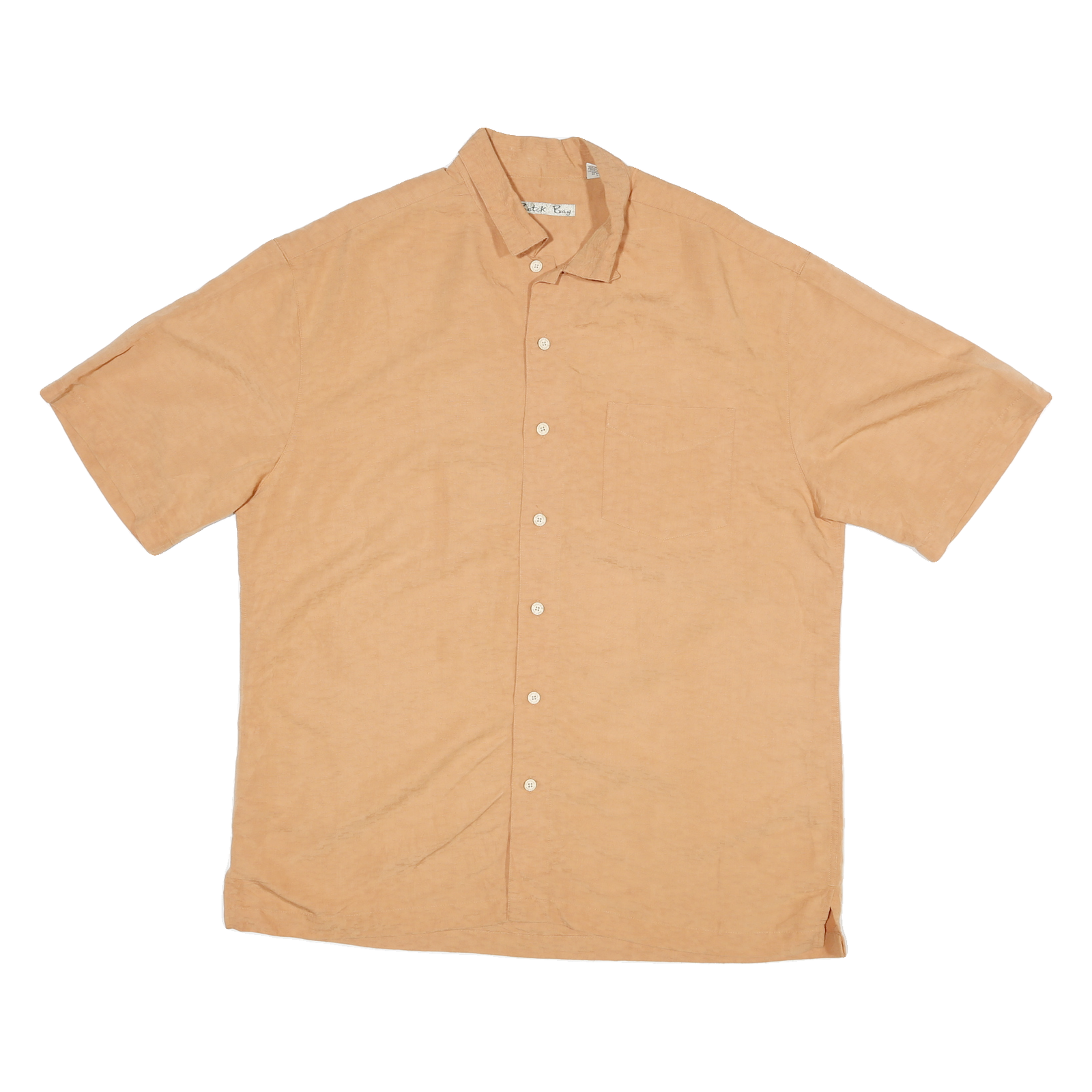 BATAK BAY Mens Beige Rayon Shirt L Casual Summer Short Sleeve Button Refurbished - N/A refurbished available on Cerqular