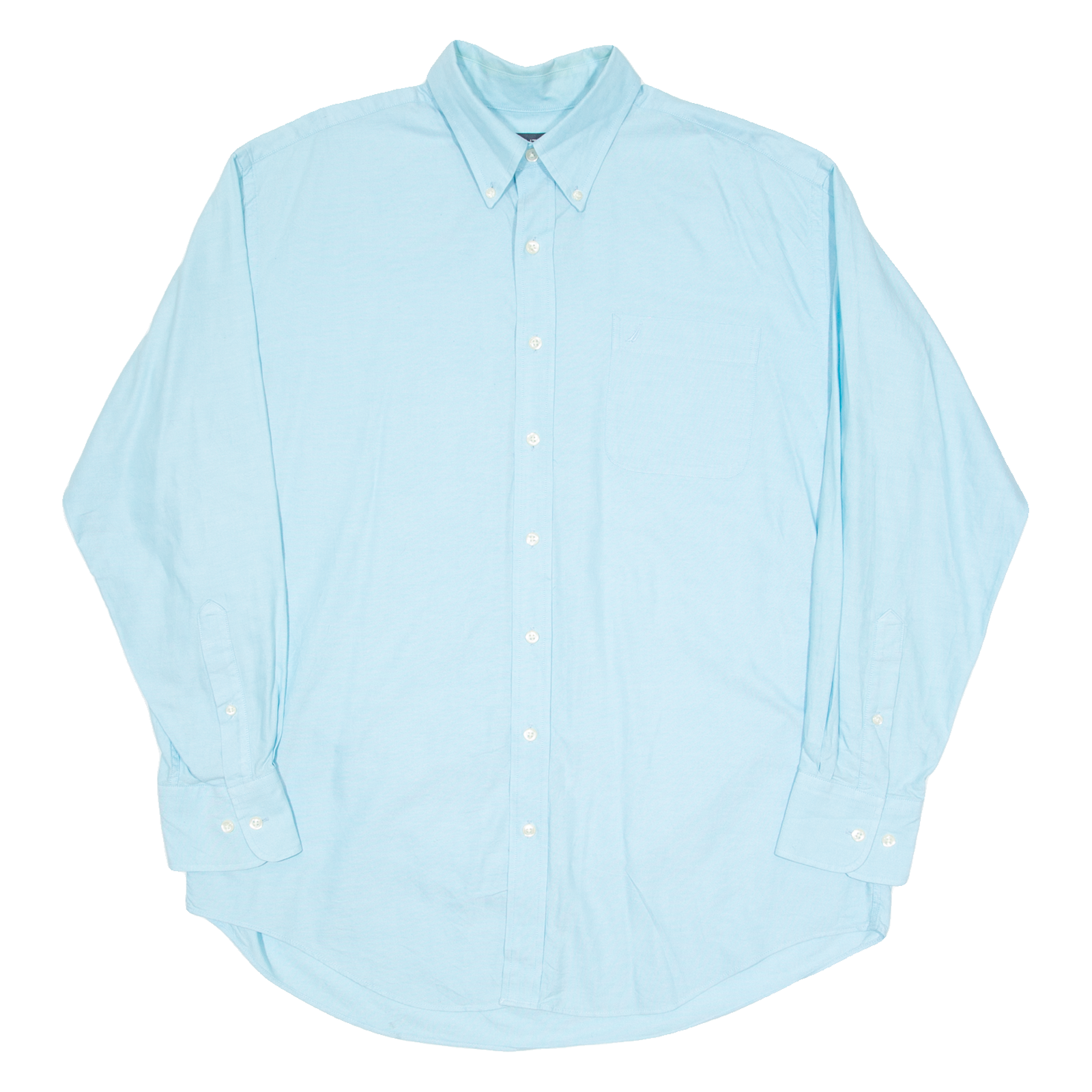 NAUTICA Vintage Oxford Mens Plain Shirt Blue Long Sleeve XL Refurbished - N/A refurbished available on Cerqular