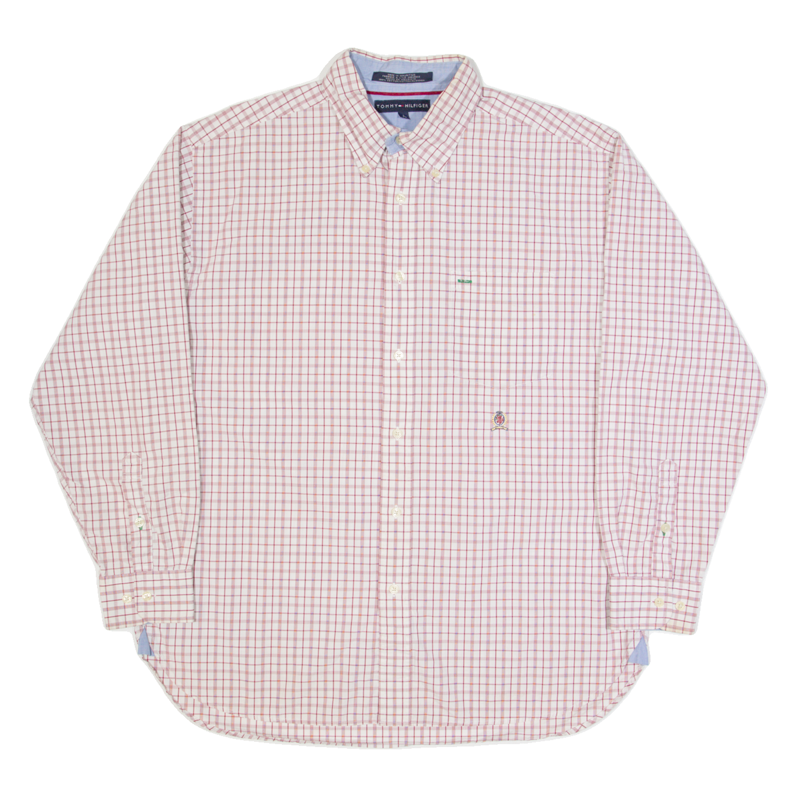 TOMMY HILFIGER Mens Shirt Red Check Long Sleeve L Refurbished - N/A refurbished available on Cerqular