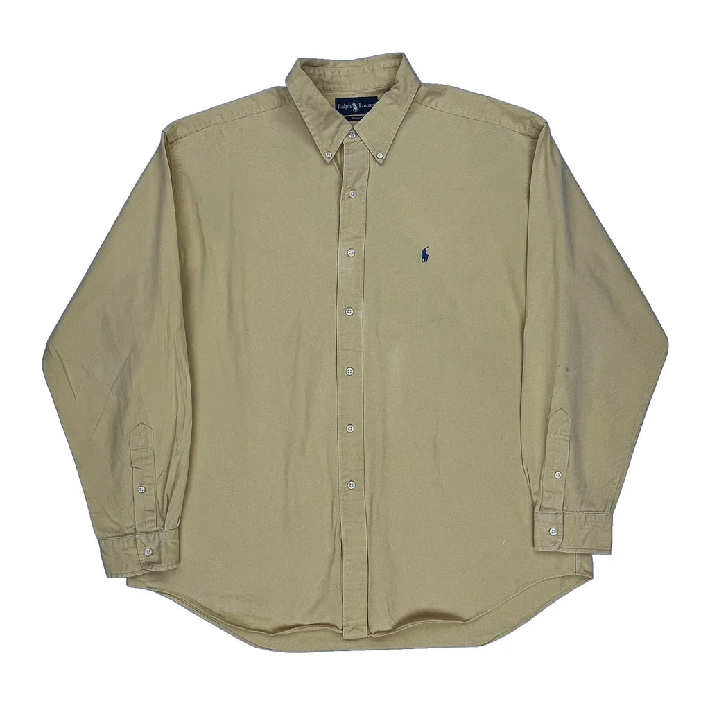 Blake Ralph Lauren Shirt - XL Yellow Cotton Refurbished - Thrifted (note: this is a term often used to describe second- refurbished available on Cerqular