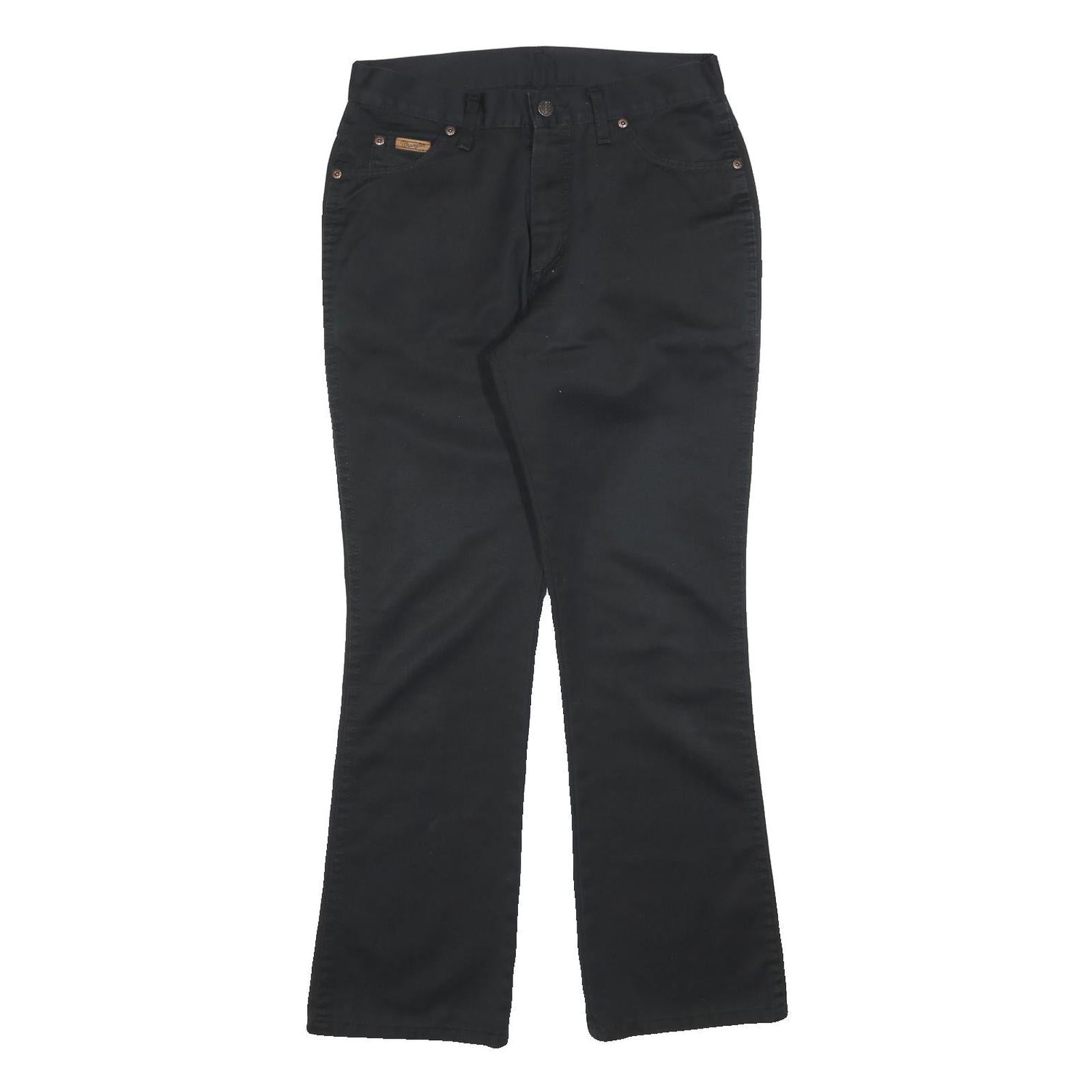 WRANGLER Womens Black Cotton Blend Regular Bootcut Trousers W31 L30 Stylish Refurbished - N/A refurbished available on Cerqular
