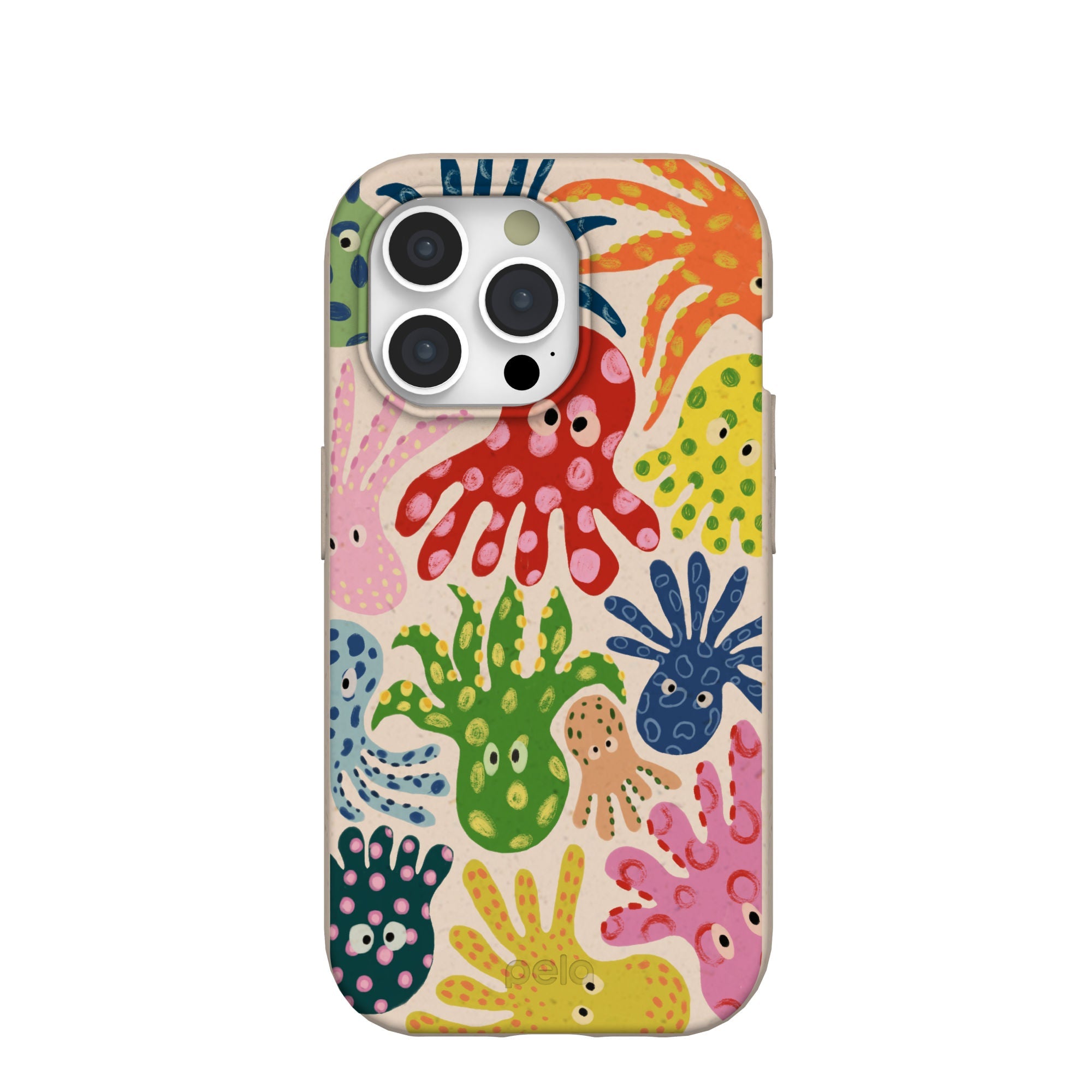 Seashell Octopi iPhone 15 Pro Case Refurbished - Pela Case refurbished available on Cerqular