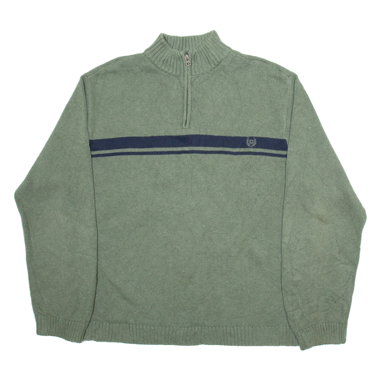 CHAPS Mens Jumper Green 1/4 Zip Tight Knit XL Refurbished - N/A refurbished available on Cerqular