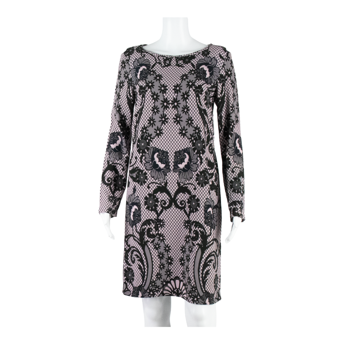 TEMPERLEY LONDON Womens Shift Dress Purple Floral Long Sleeve Knee Length UK 8 Refurbished - N/A refurbished available on Cerqular