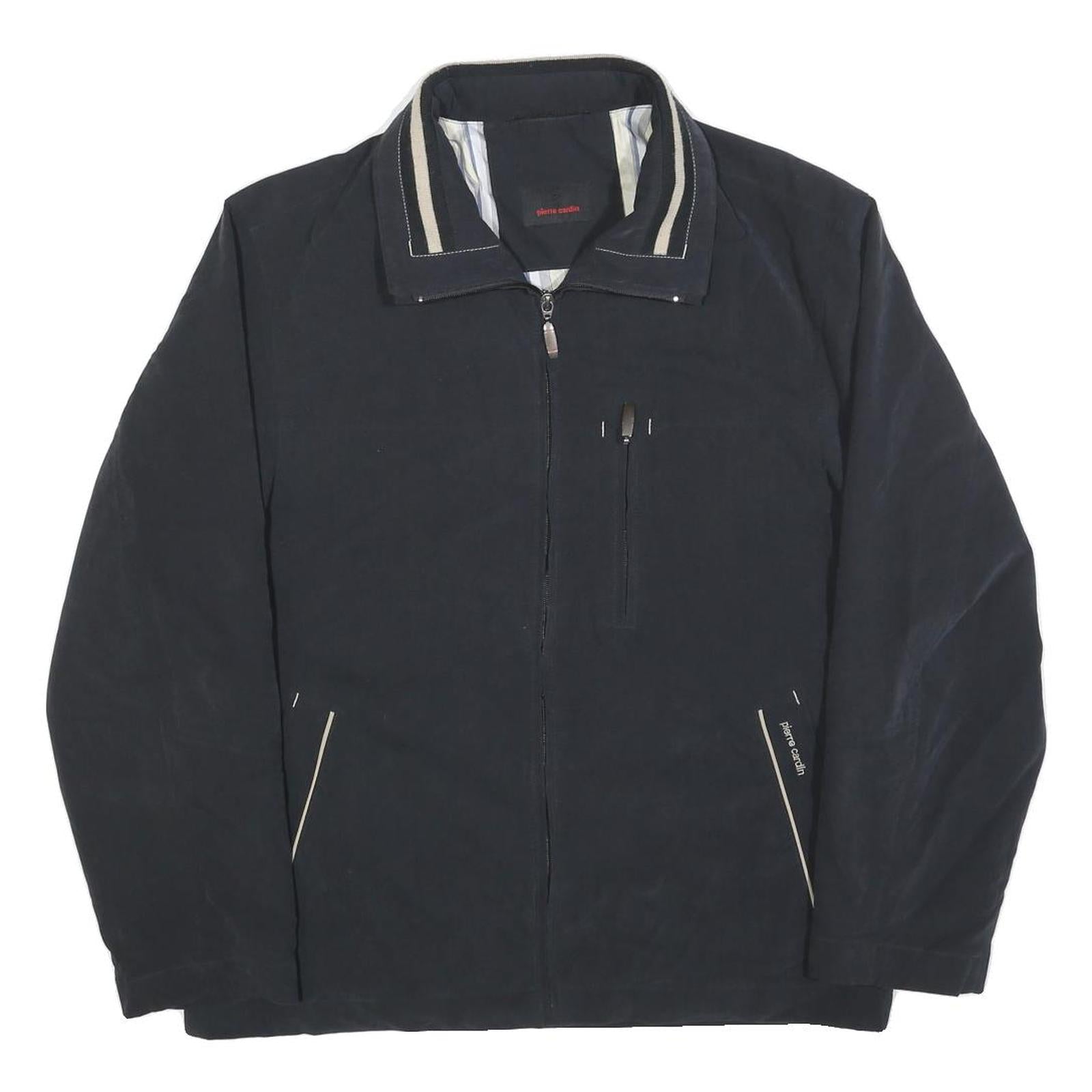 PIERRE CARDIN Mens Black Zip Jacket M Polyester Blend Plain Long Sleeve Refurbished - N/A refurbished available on Cerqular