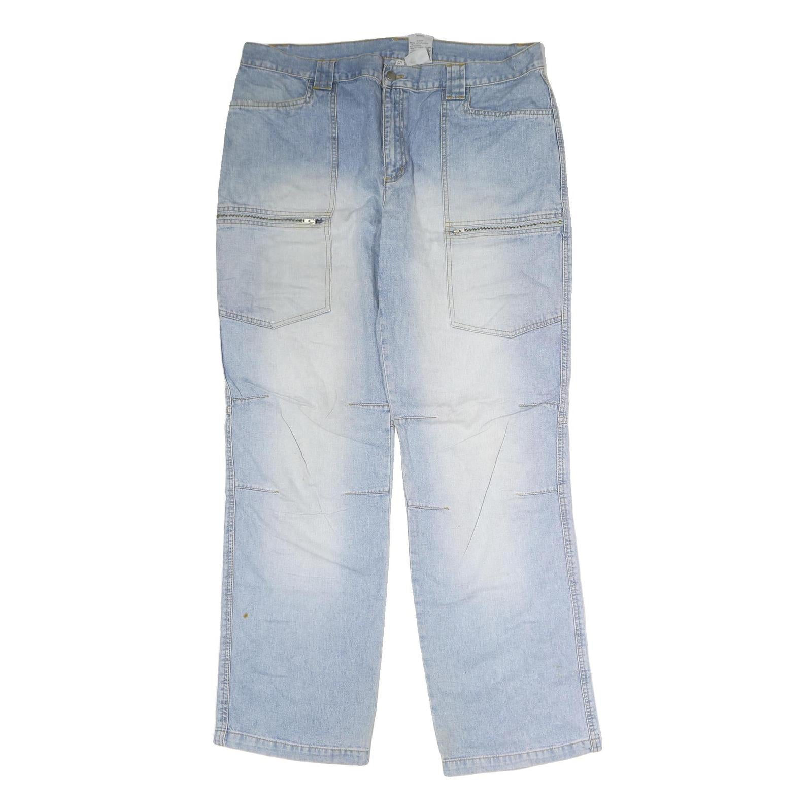 Mens Light Blue Cotton Regular Fit Straight Leg Denim Jeans W38 L33 Casual Refurbished - N/A refurbished available on Cerqular