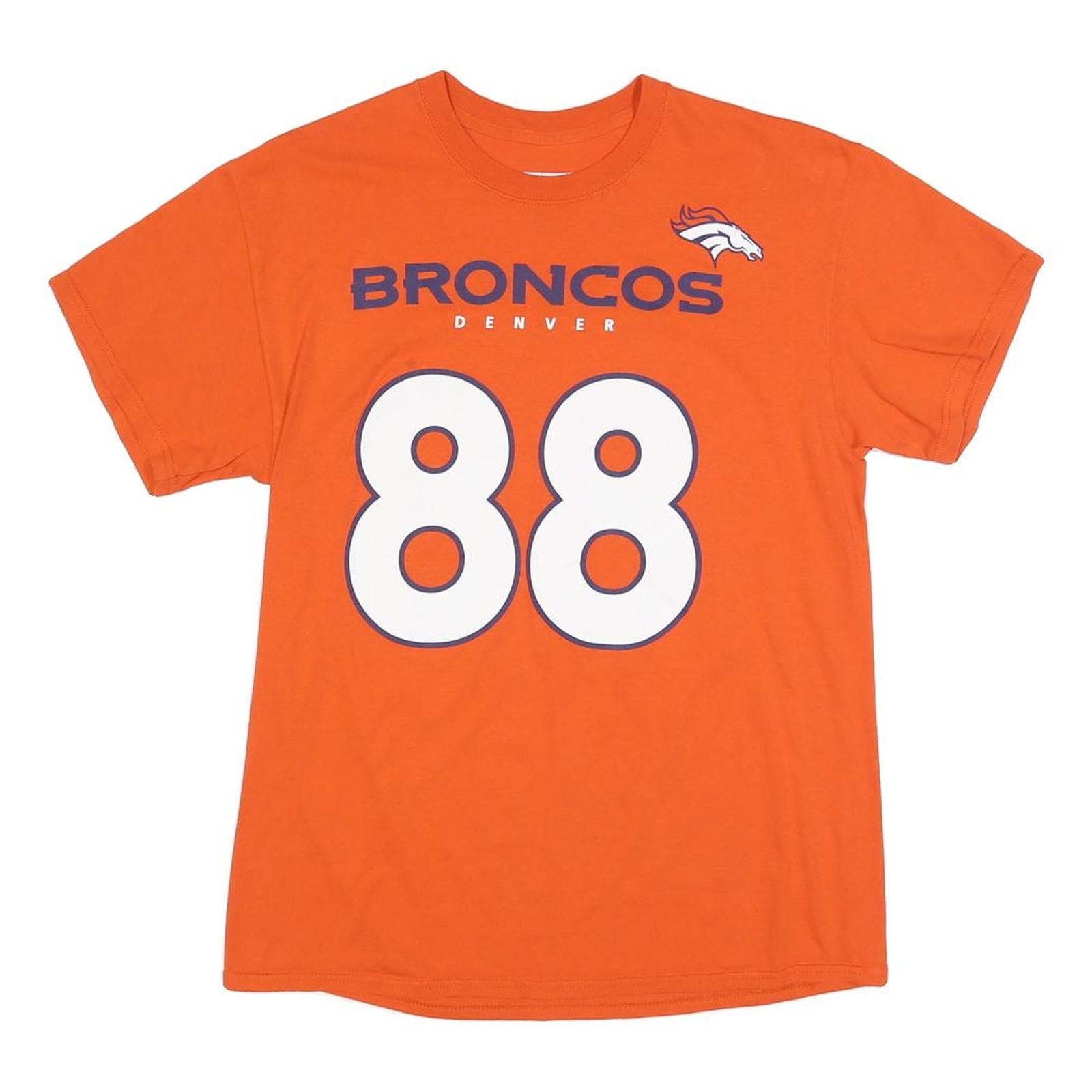 NFL Mens Orange Broncos Denver 88 Thomas Graphic T-Shirt M Short Sleeve Crew Refurbished - N/A refurbished available on Cerqular