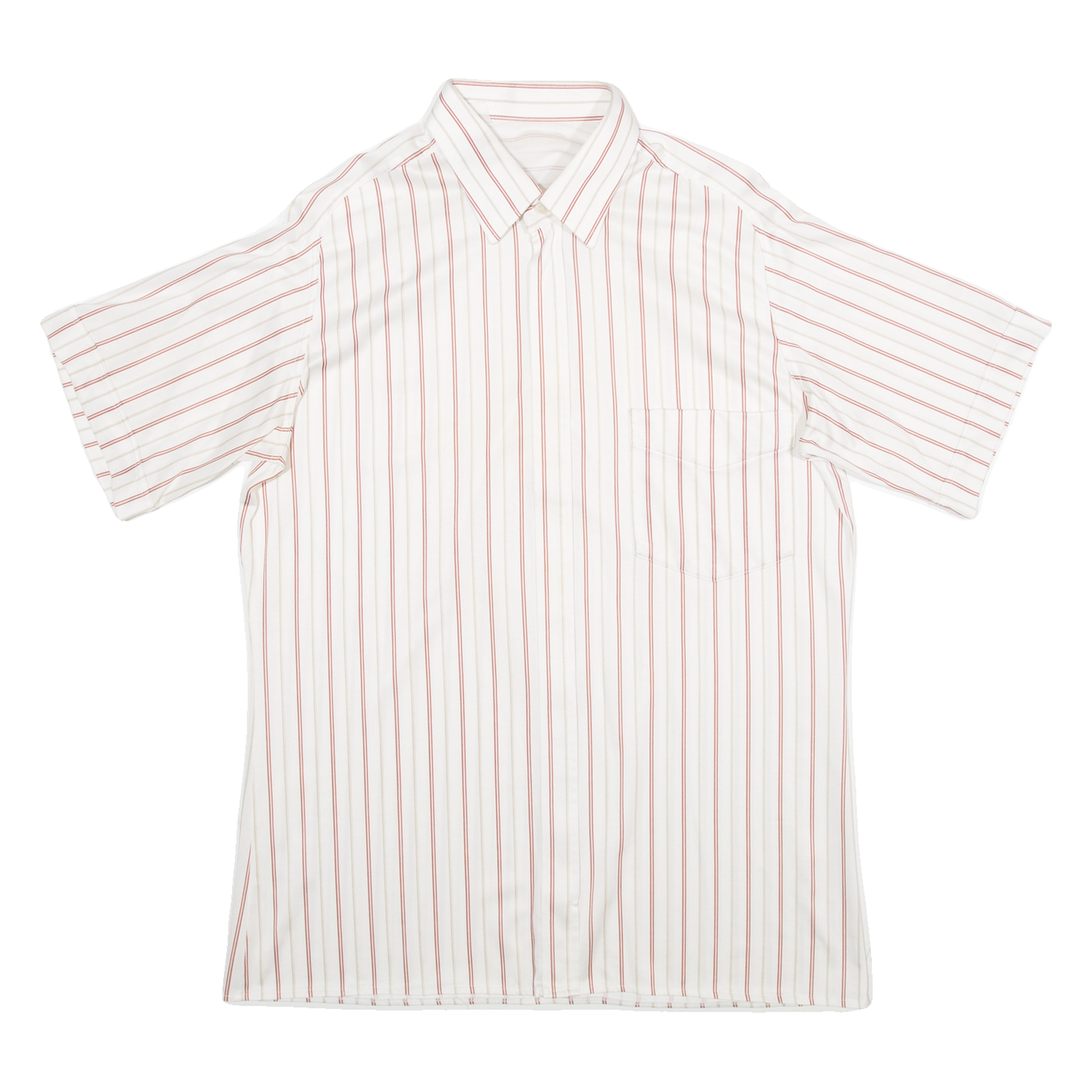 Full Zip Mens Shirt White Striped M Refurbished - N/A refurbished available on Cerqular