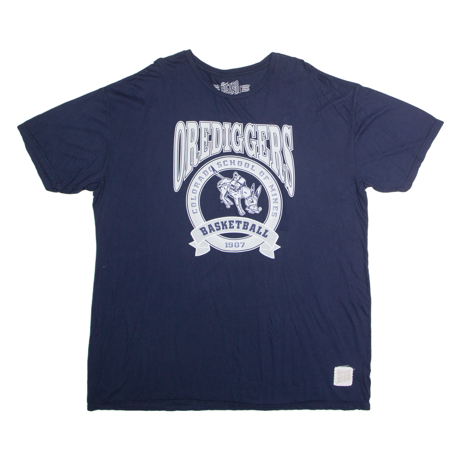 ORIGINAL RETRO BRAND Colorado School Of Mines Basketball Orediggers Mens T-Shirt Blue USA 2XL Refurbished - N/A refurbished available on Cerqular