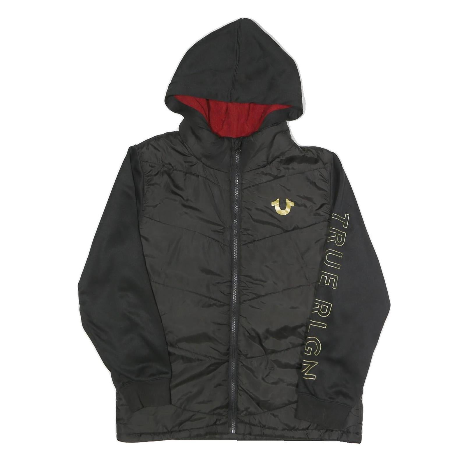 TRUE RELIGION Womens Black Zip Hooded Polyester Jacket L Sportswear Refurbished - N/A refurbished available on Cerqular