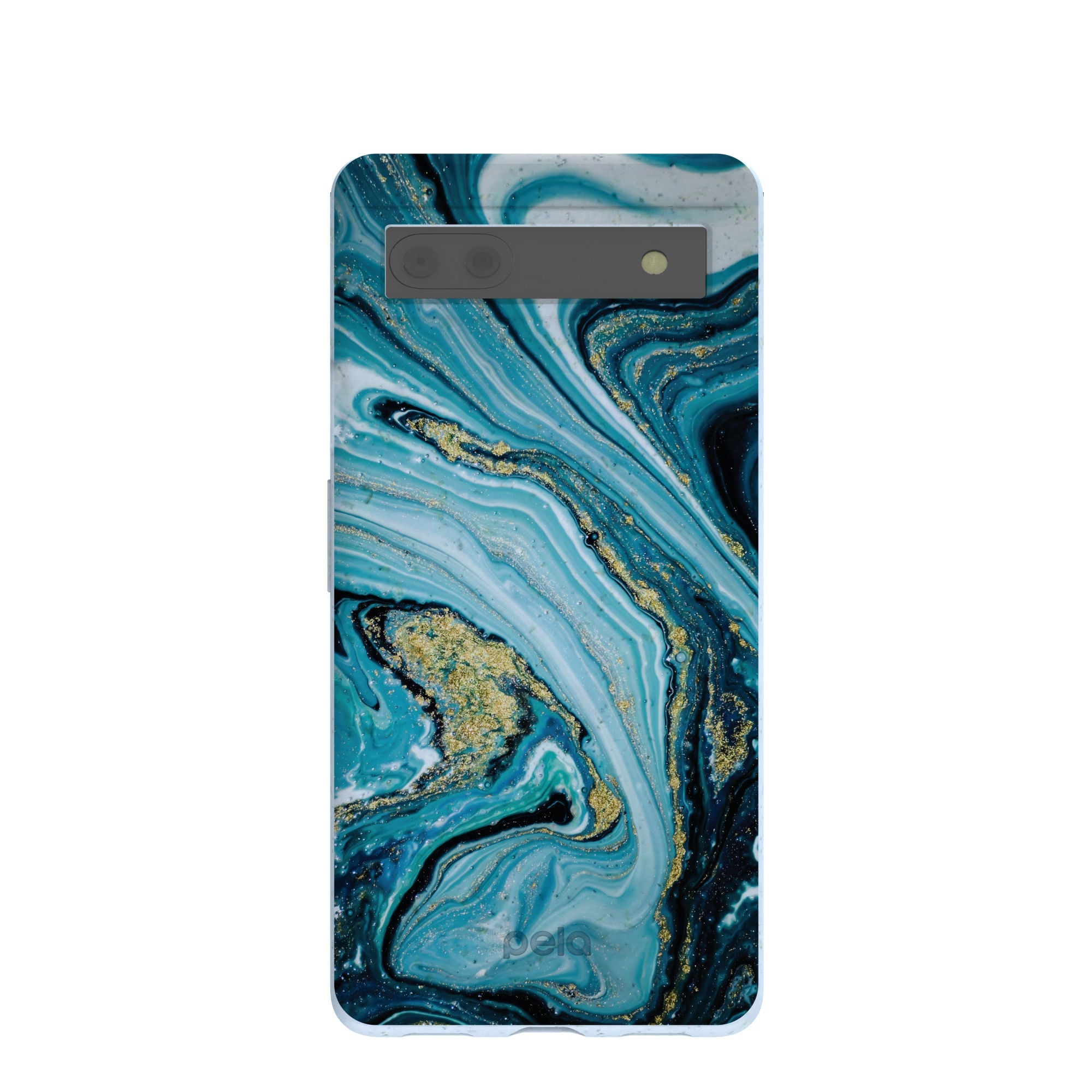 Powder Blue Marble Google Pixel 6a Case Refurbished - Pela Case refurbished available on Cerqular