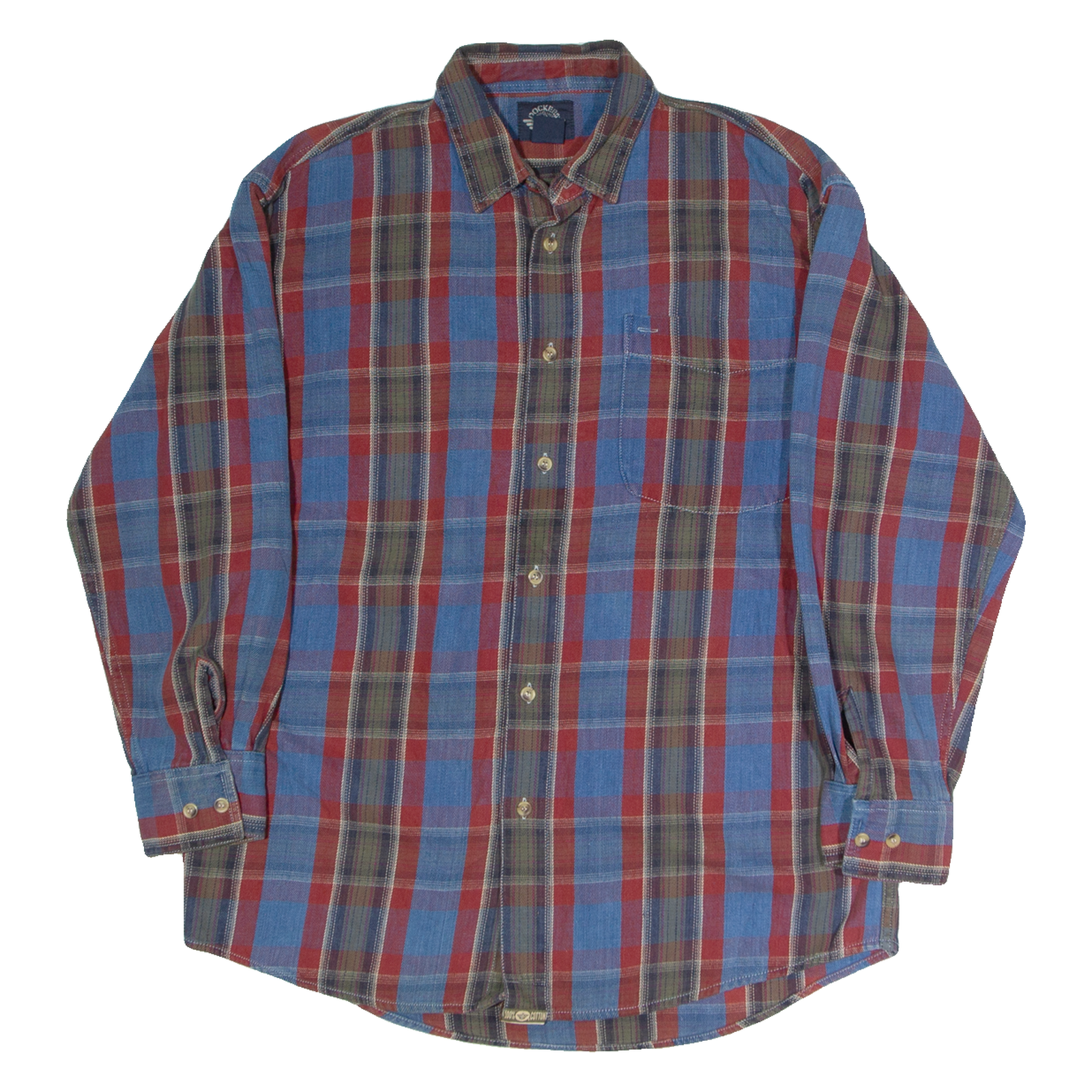 DOCKERS Mens Shirt Blue Plaid Long Sleeve L Refurbished - N/A refurbished available on Cerqular