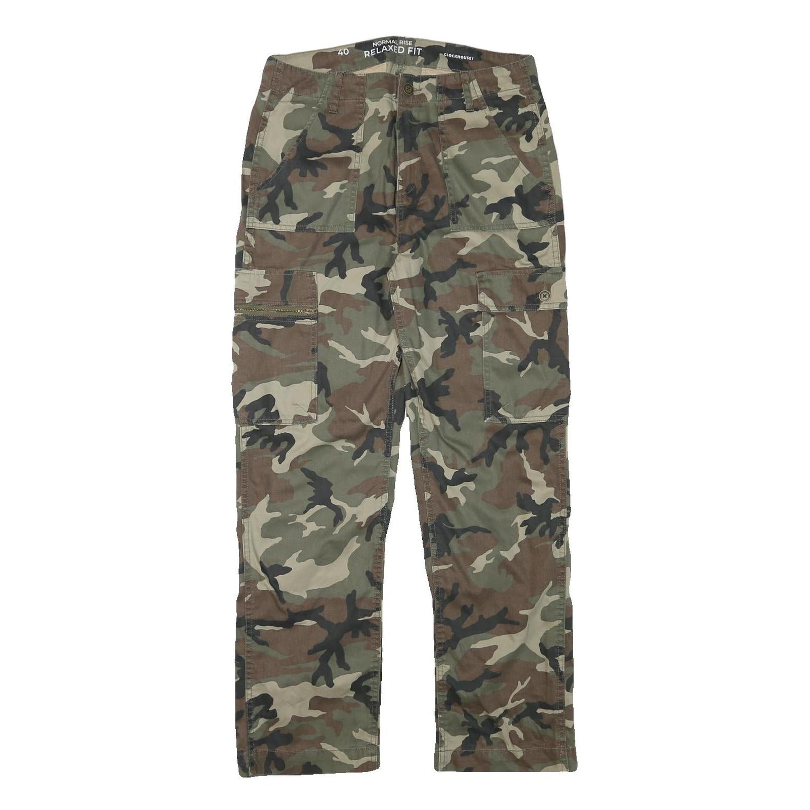 CLOCKHOUSE Mens Cotton Blend Cargo Camouflage Relaxed Tapered Trousers W30 L29 Refurbished - N/A refurbished available on Cerqular