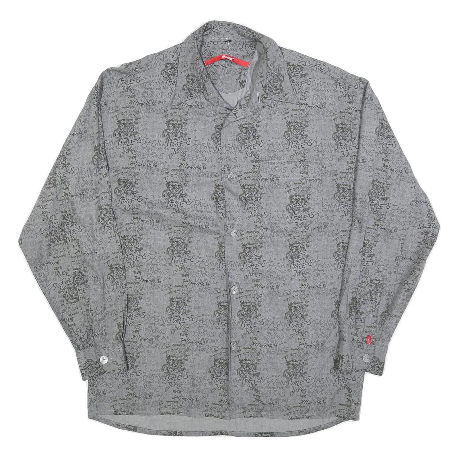 Buy SIGNUM Mens Grey Printed Cotton Blend Shirt S Casual Button Up Refurbished - $19.49 SIGNUM Mens Grey Printed Cotton Blend Shirt S Casual Button Up Refurbished - N/A refurbished available on Cerqular