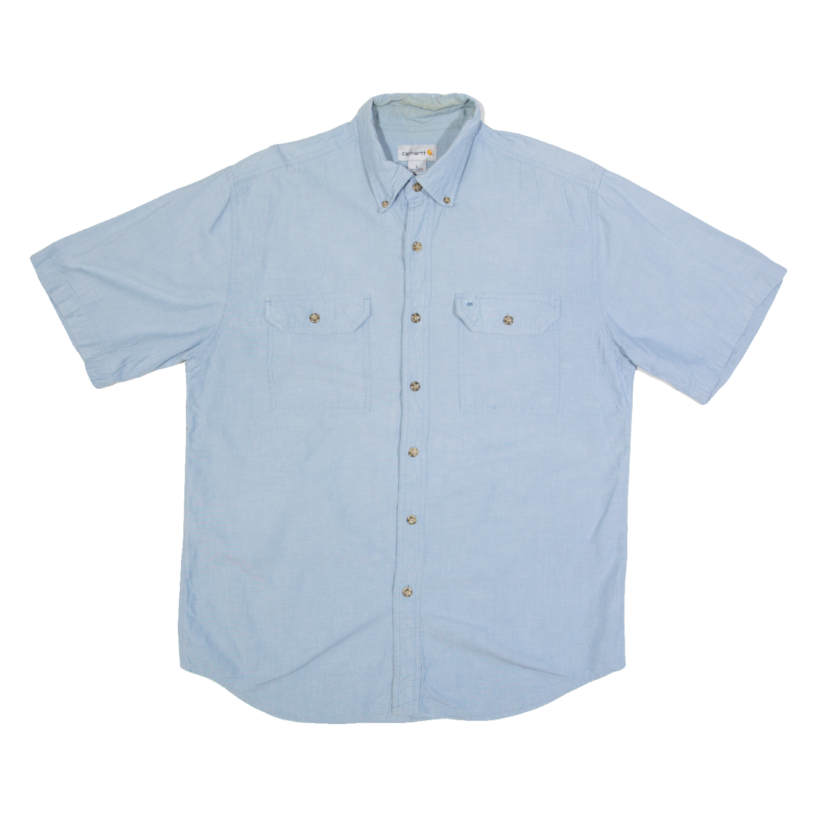 CARHARTT Mens Plain Shirt Blue L Refurbished - N/A refurbished available on Cerqular