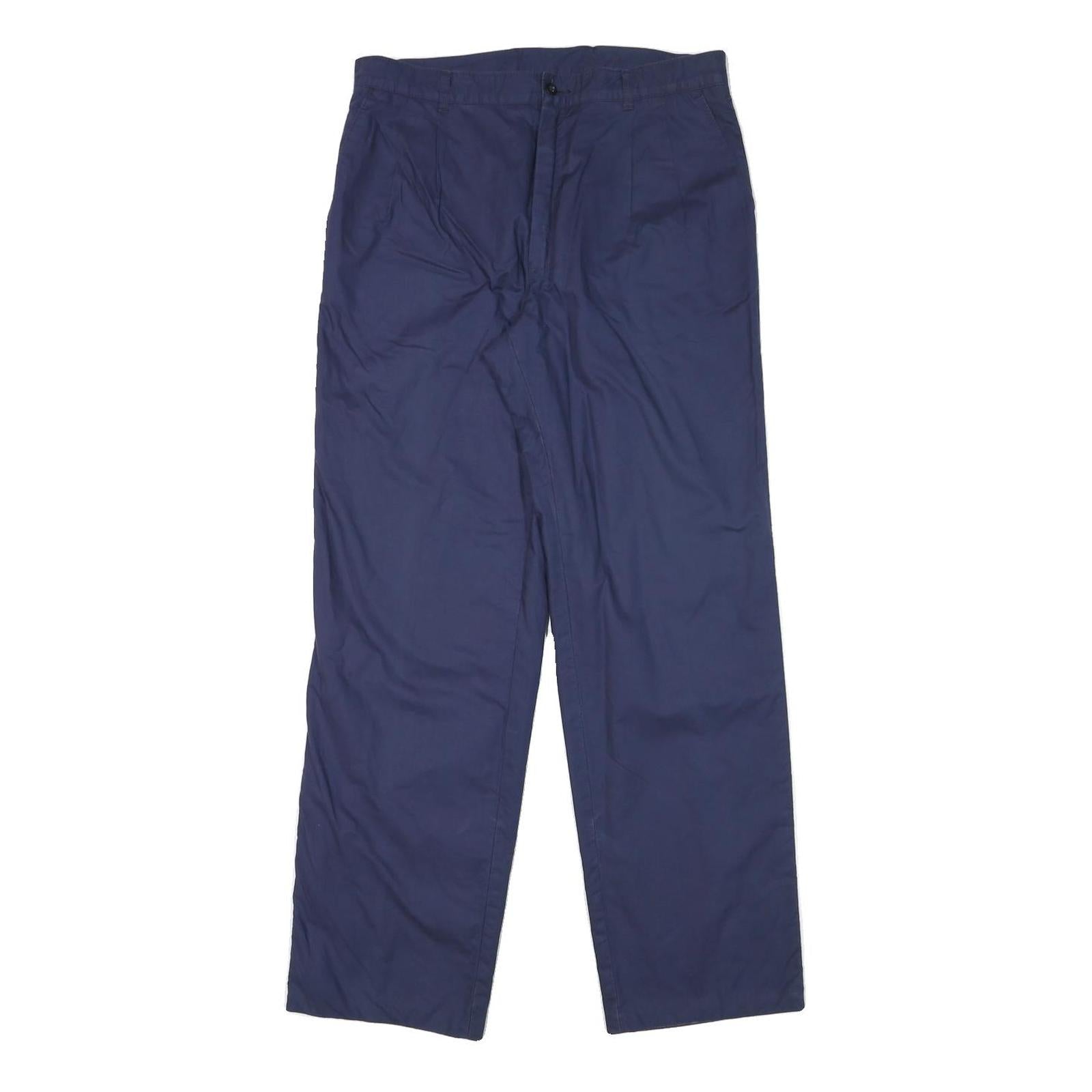 ACKERMANN Mens Polyester Blend Navy Regular Fit Straight Leg Trousers W31 L30 Refurbished - N/A refurbished available on Cerqular