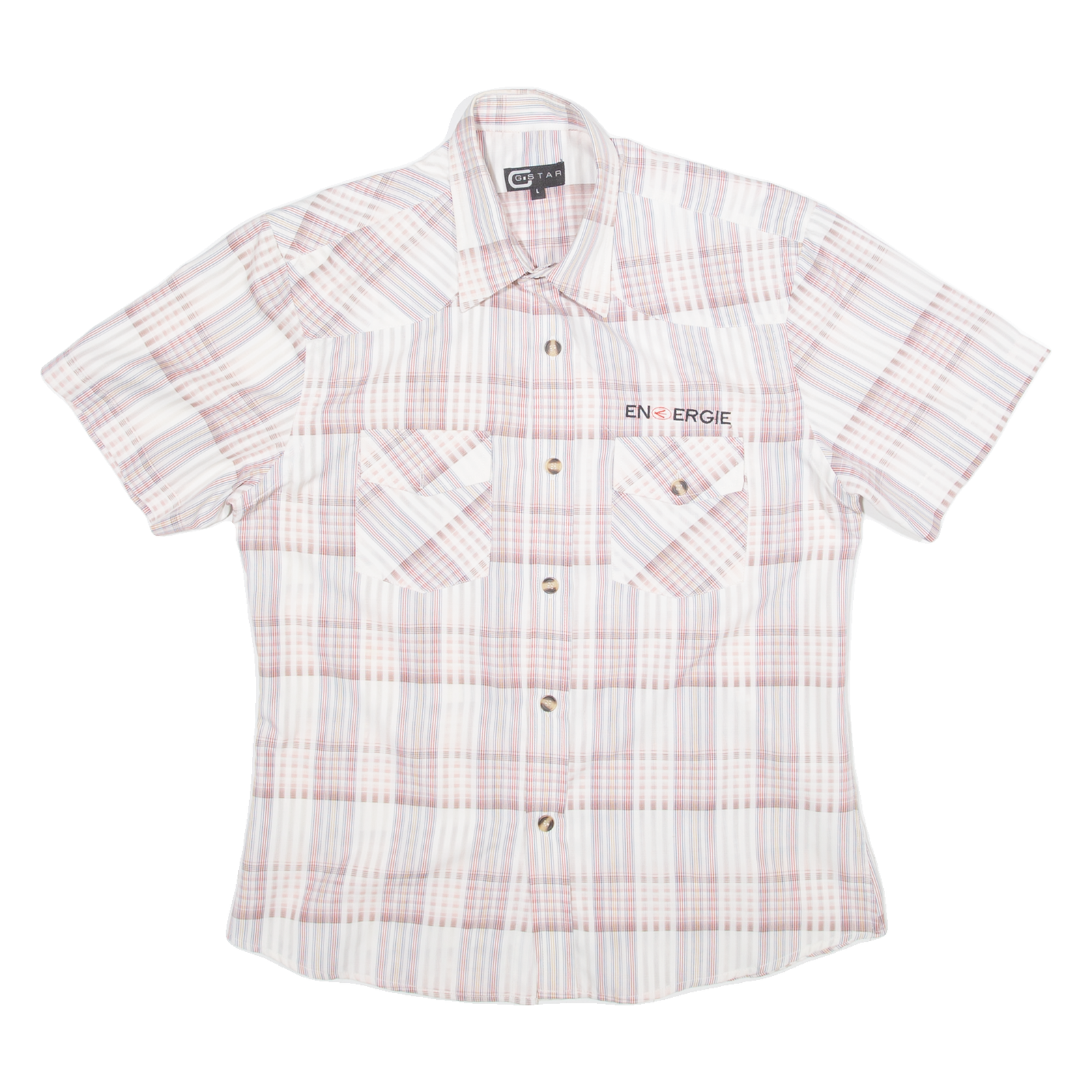 G-STAR Mens Shirt Pink Check L Refurbished - N/A refurbished available on Cerqular