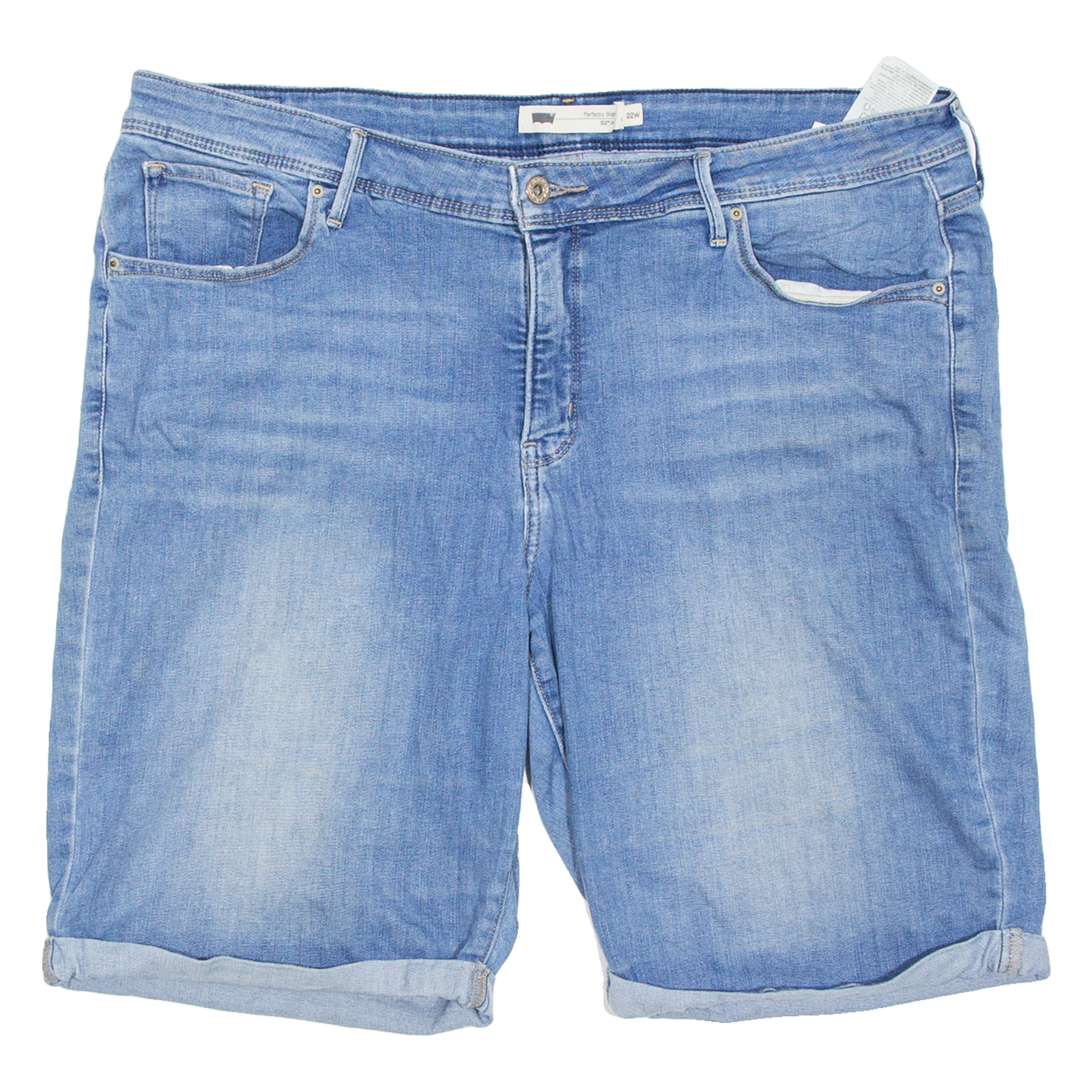 LEVI'S Womens Denim Shorts Blue 2XL W20 Refurbished - N/A refurbished available on Cerqular